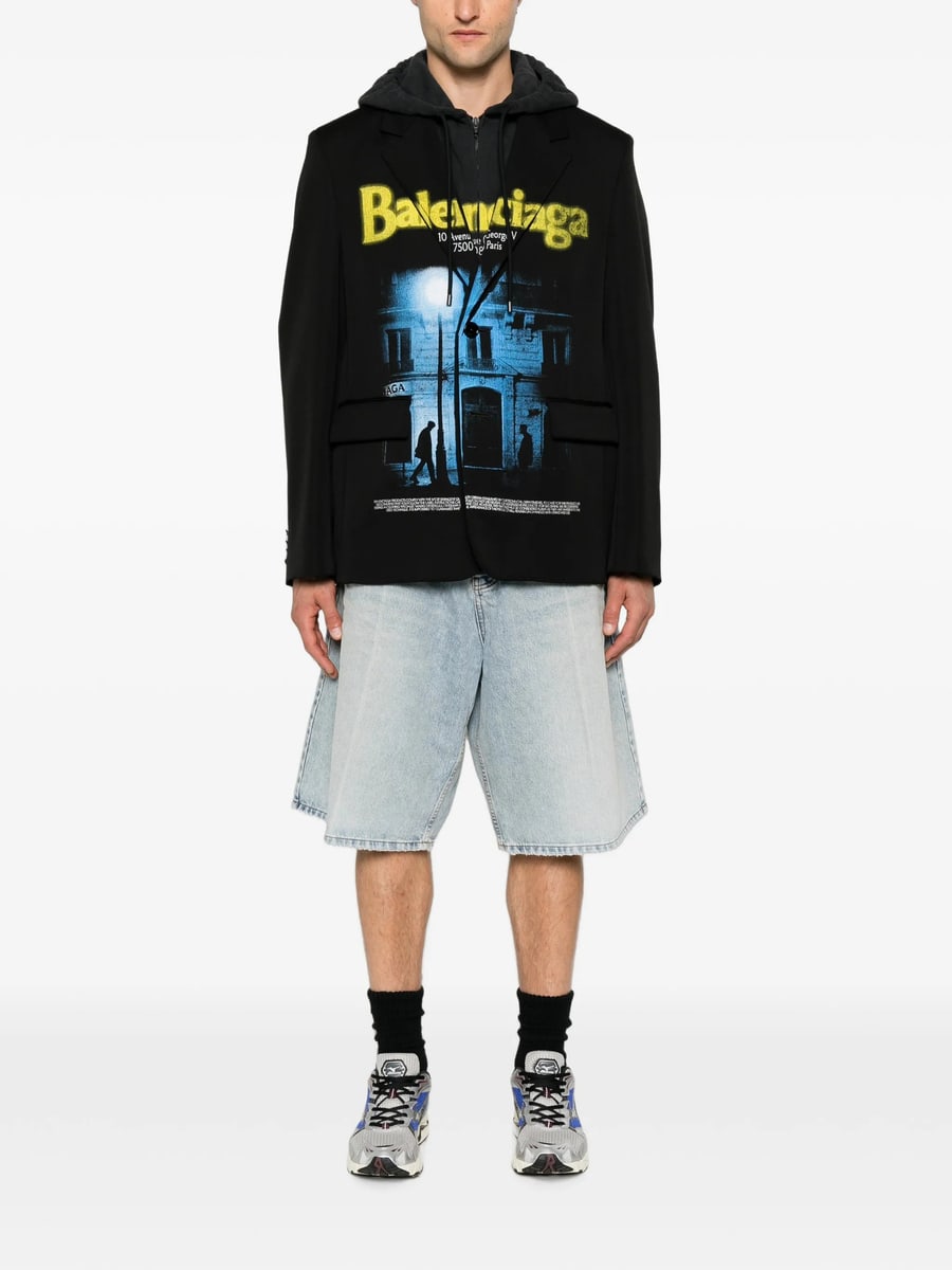 Balenciaga Balenciaga Graphic-print Layered Jacket, view 2
