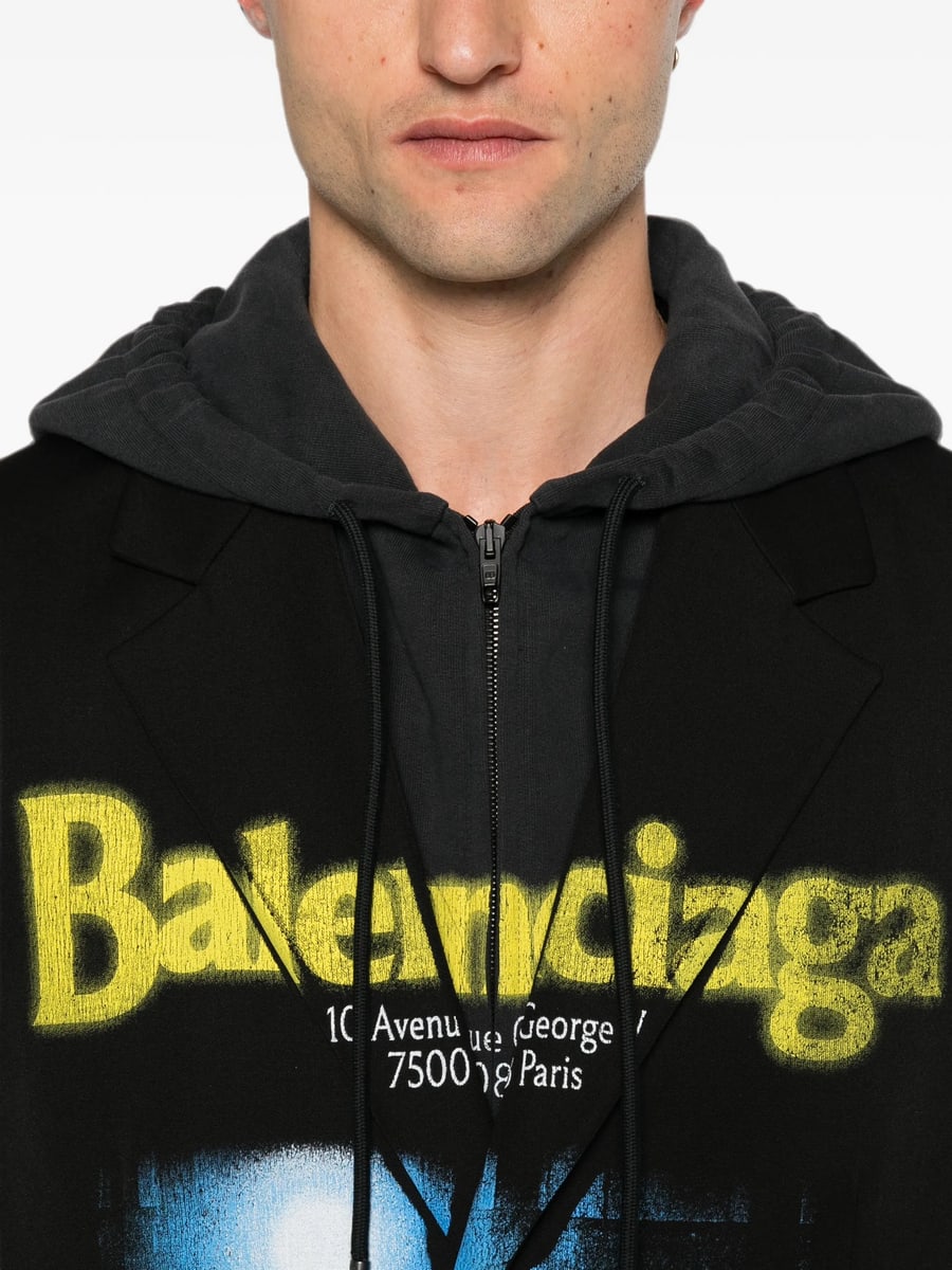Balenciaga Balenciaga Graphic-print Layered Jacket, view 5