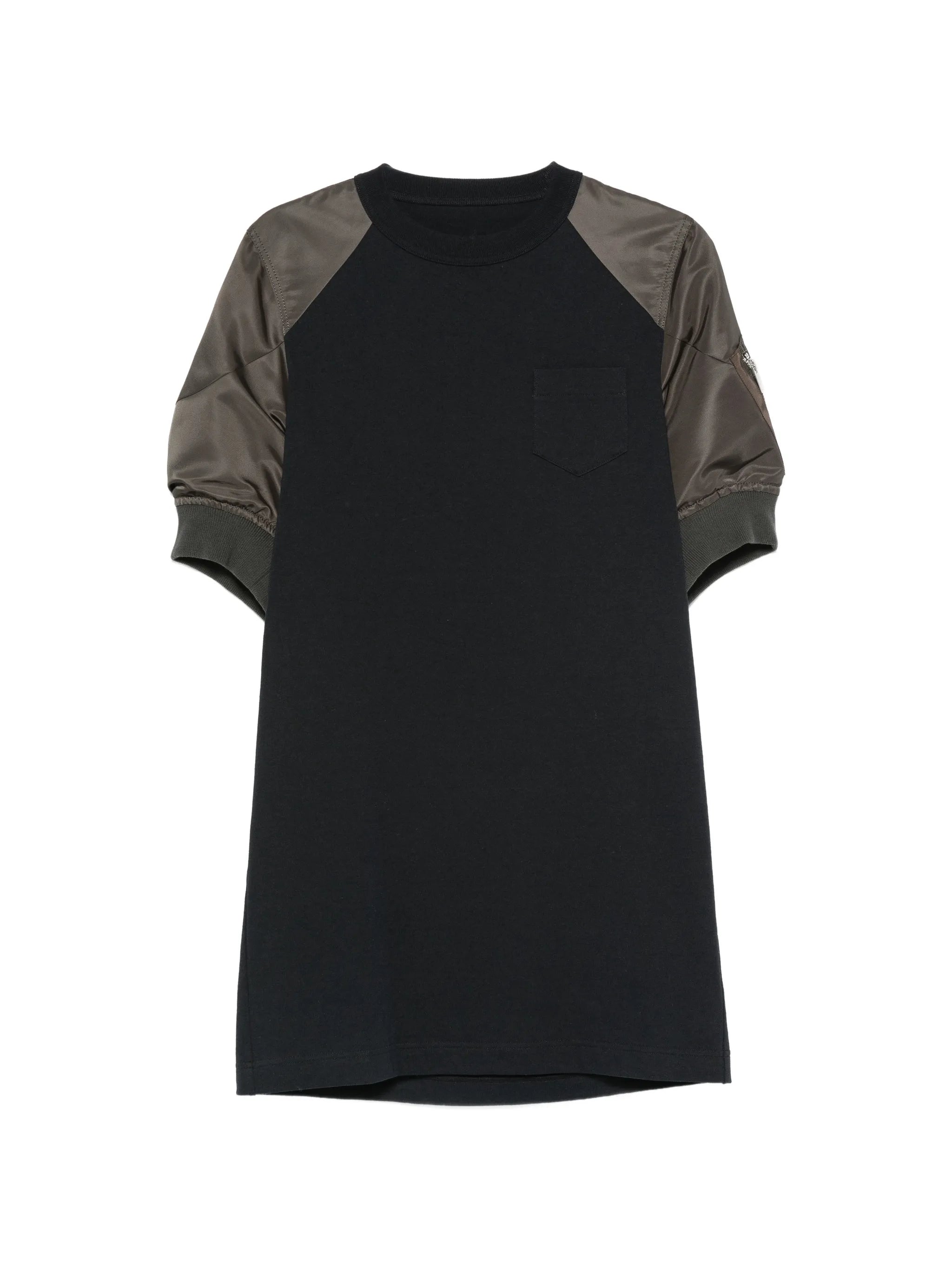 Sacai Sacai Panelled Puff-sleeve Mini T-shirt Dress