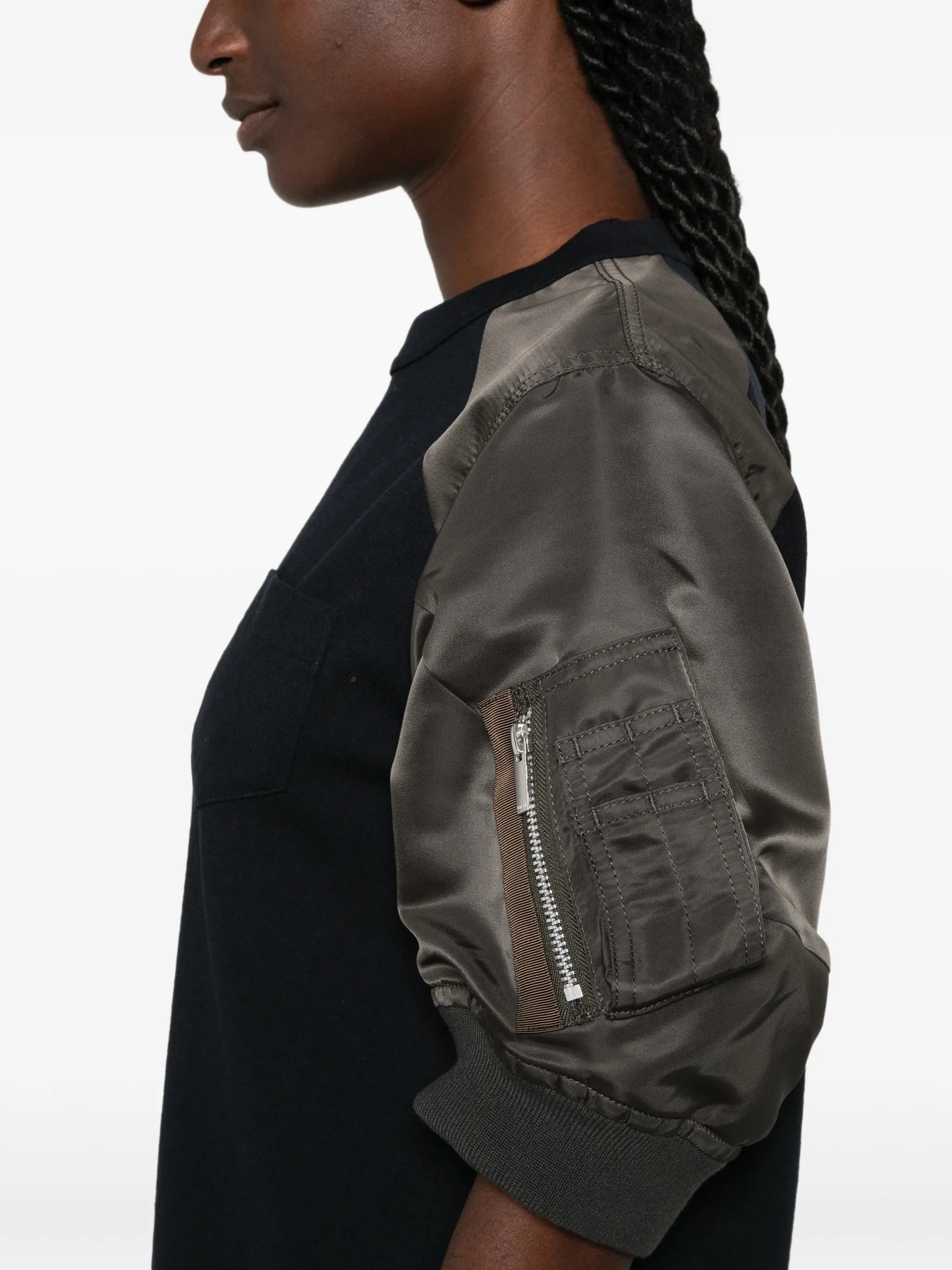 Sacai Sacai Panelled Puff-sleeve Mini T-shirt Dress, view 2