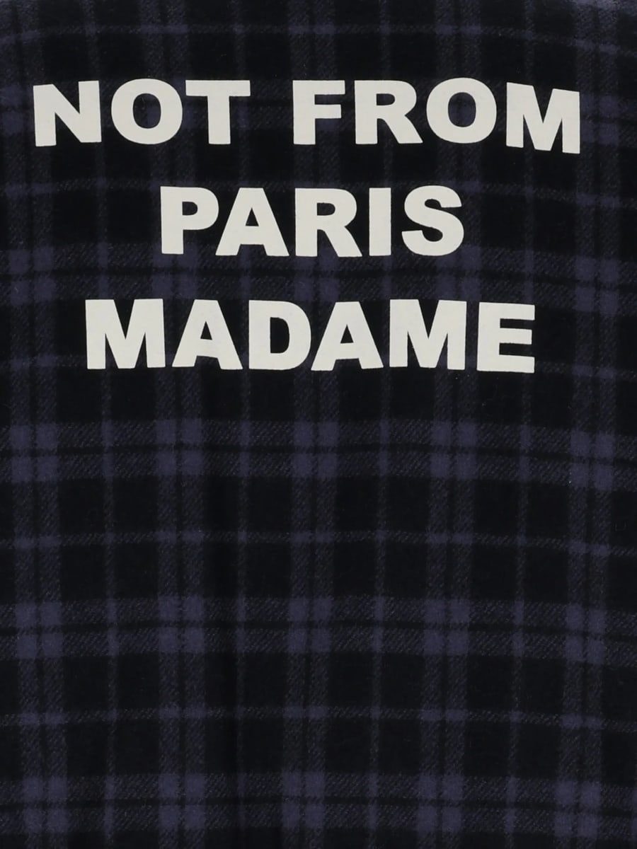 Drole De Monsieur Drole De Monsieur Check-pattern Slogan Jacket, view 3