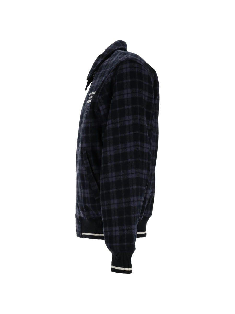 Drole De Monsieur Drole De Monsieur Check-pattern Slogan Jacket, view 4