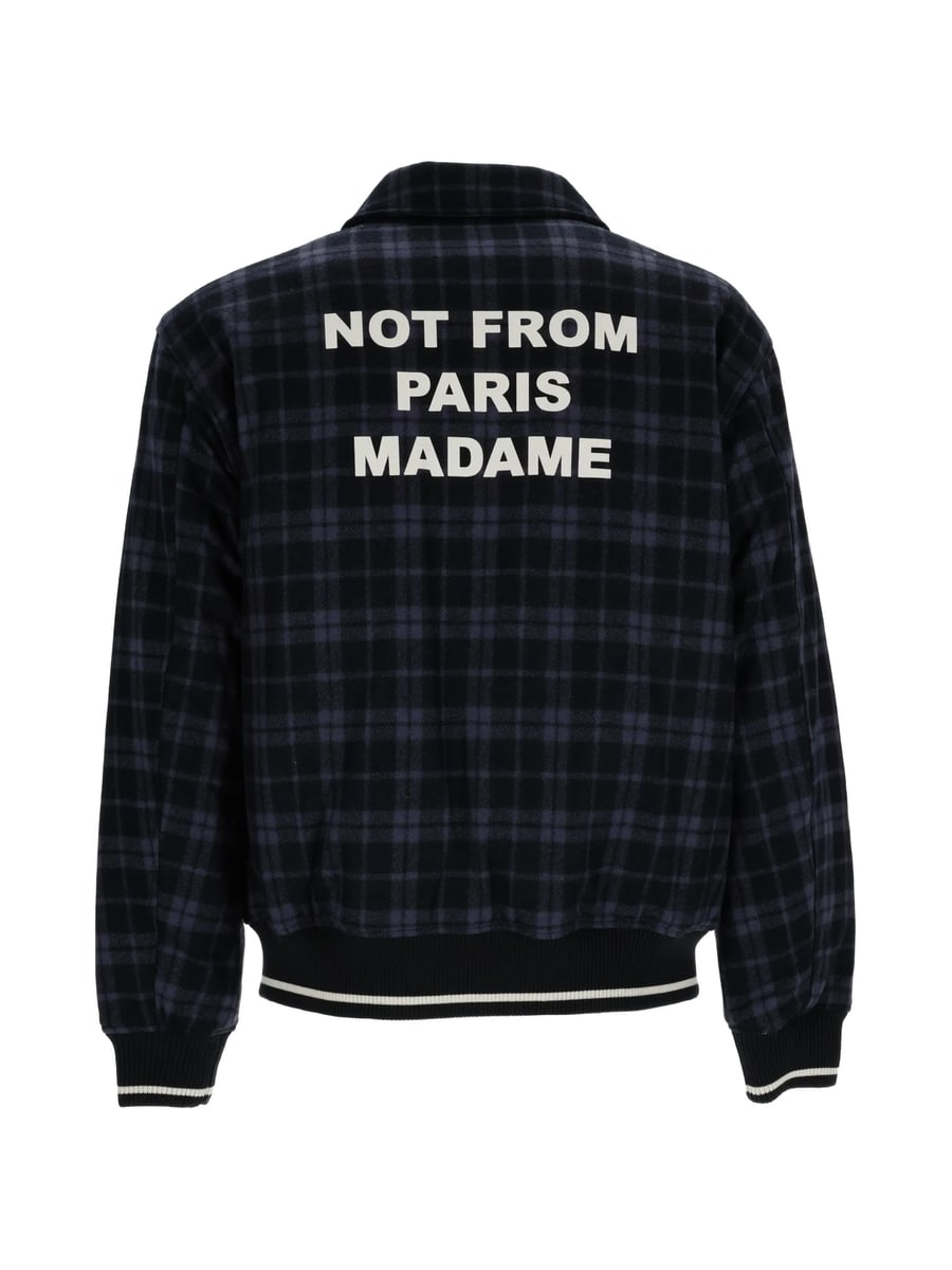 Drole De Monsieur Drole De Monsieur Check-pattern Slogan Jacket, view 5