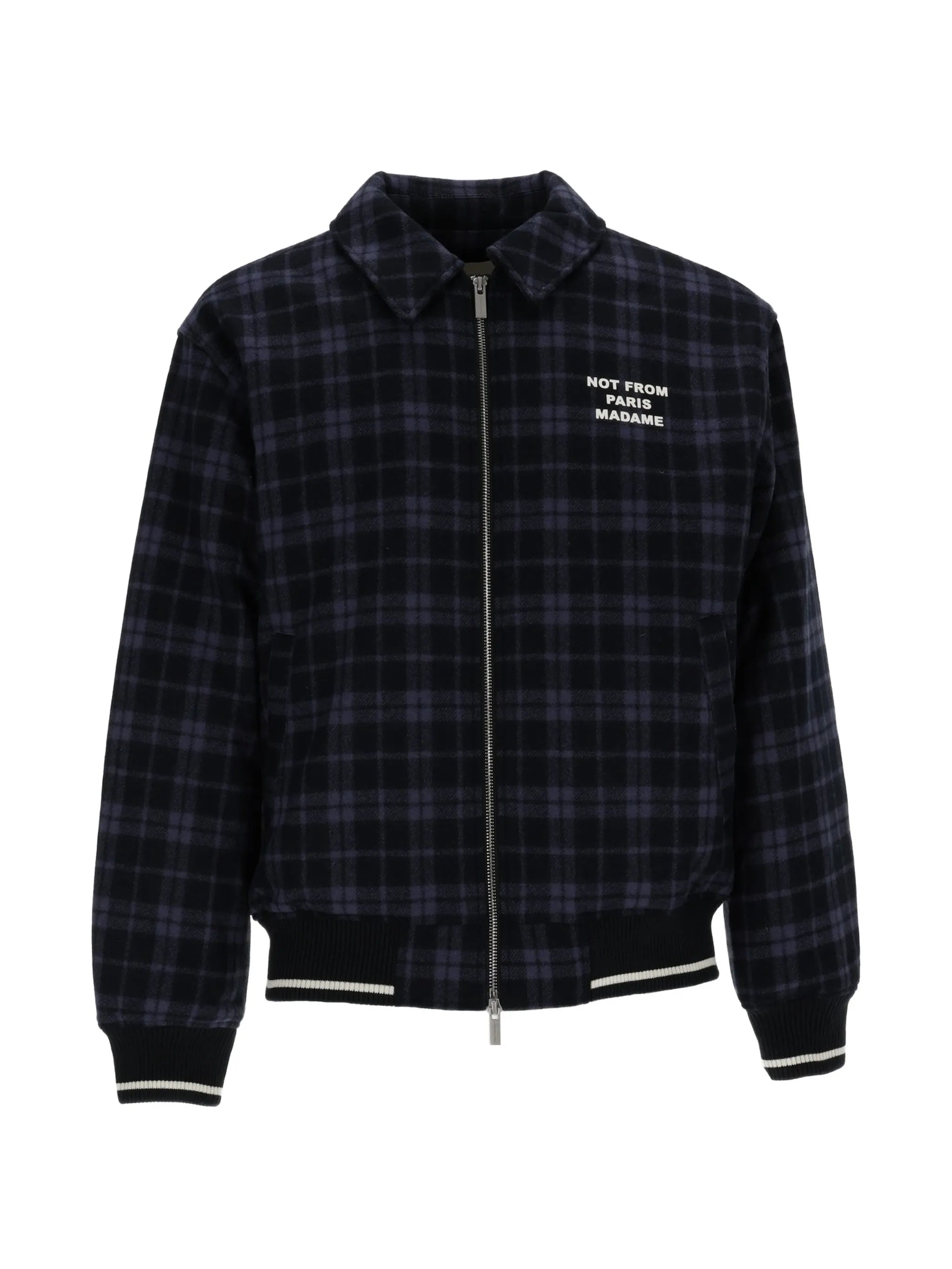 Drole De Monsieur Drole De Monsieur Check-pattern Slogan Jacket