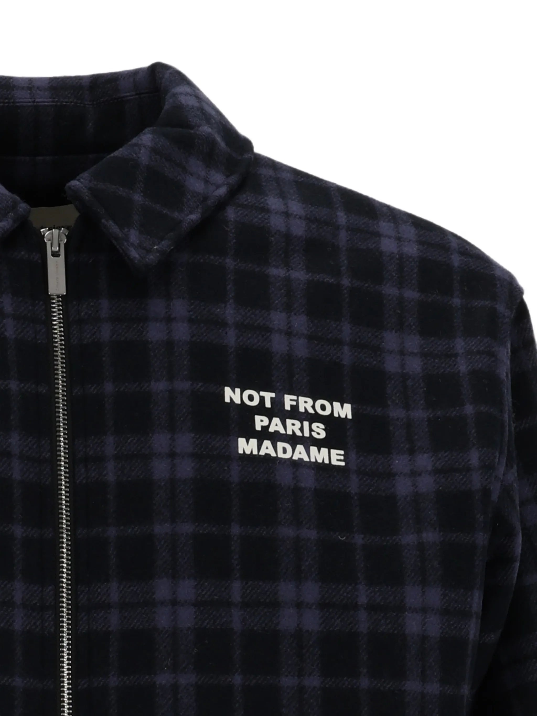 Drole De Monsieur Drole De Monsieur Check-pattern Slogan Jacket, view 2