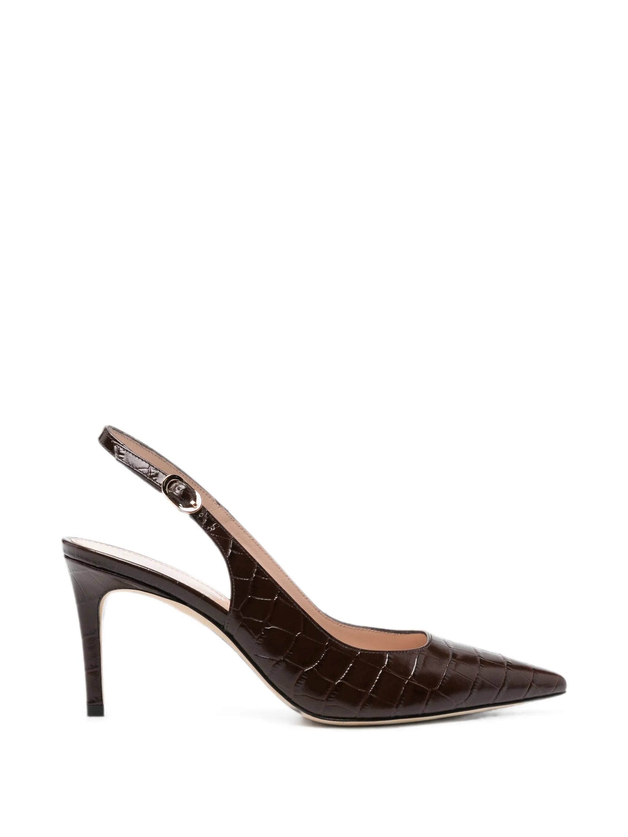 Stuart Weitzman Stuart Weitzman Croc-effect Slingback Pumps