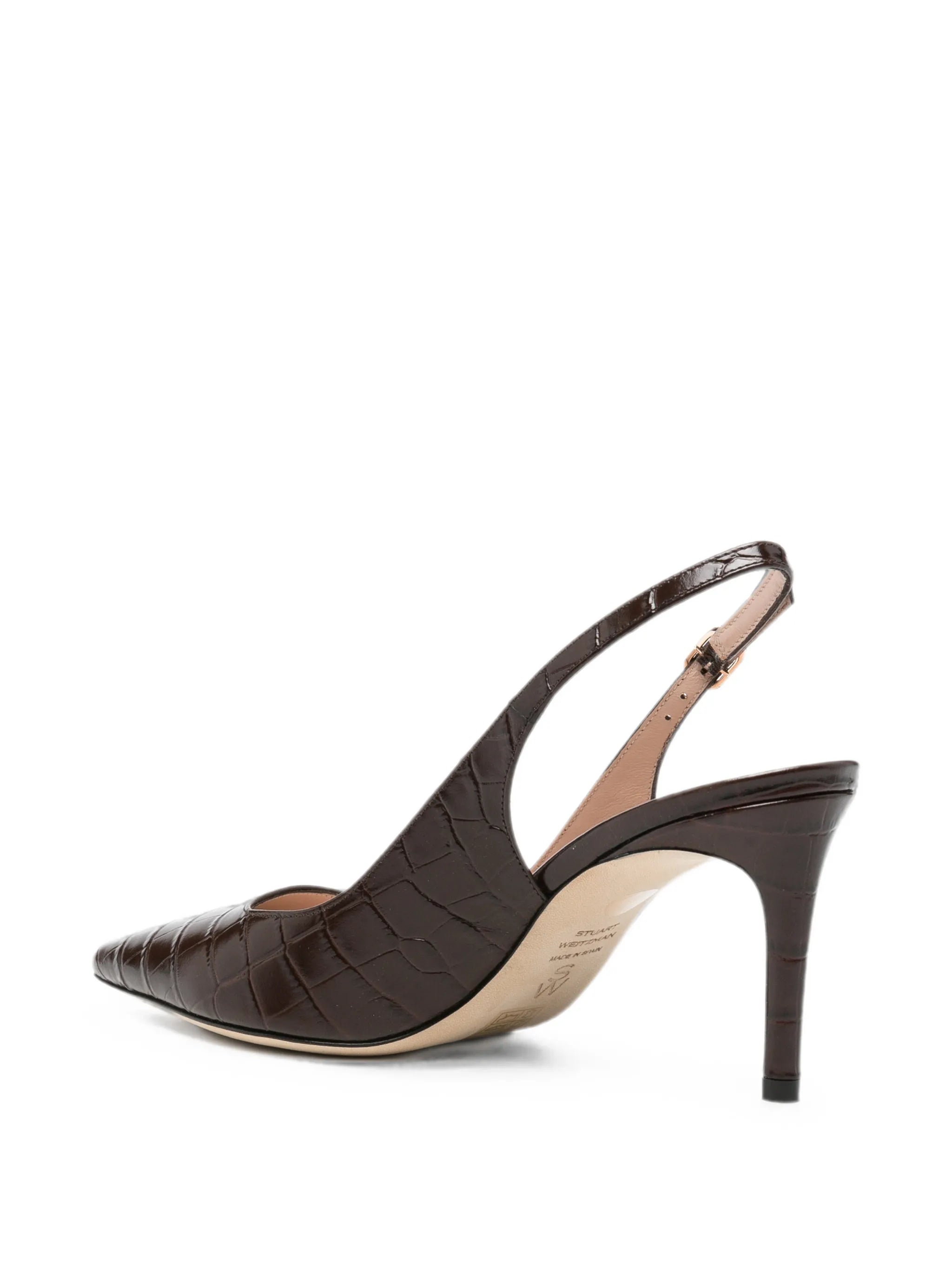 Stuart Weitzman Stuart Weitzman Croc-effect Slingback Pumps, view 2