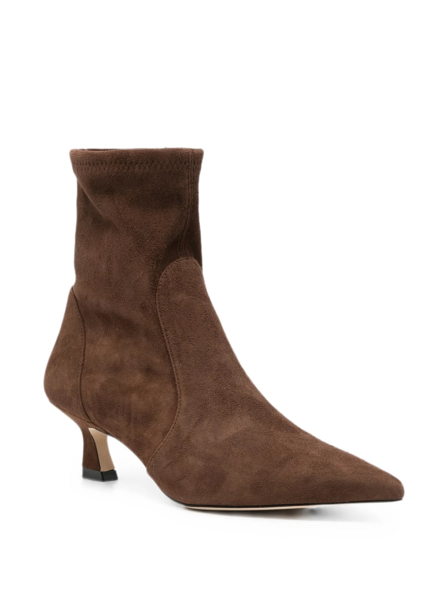 Stuart Weitzman Stuart Weitzman Pointed-toe Suede Ankle Boots, view 3