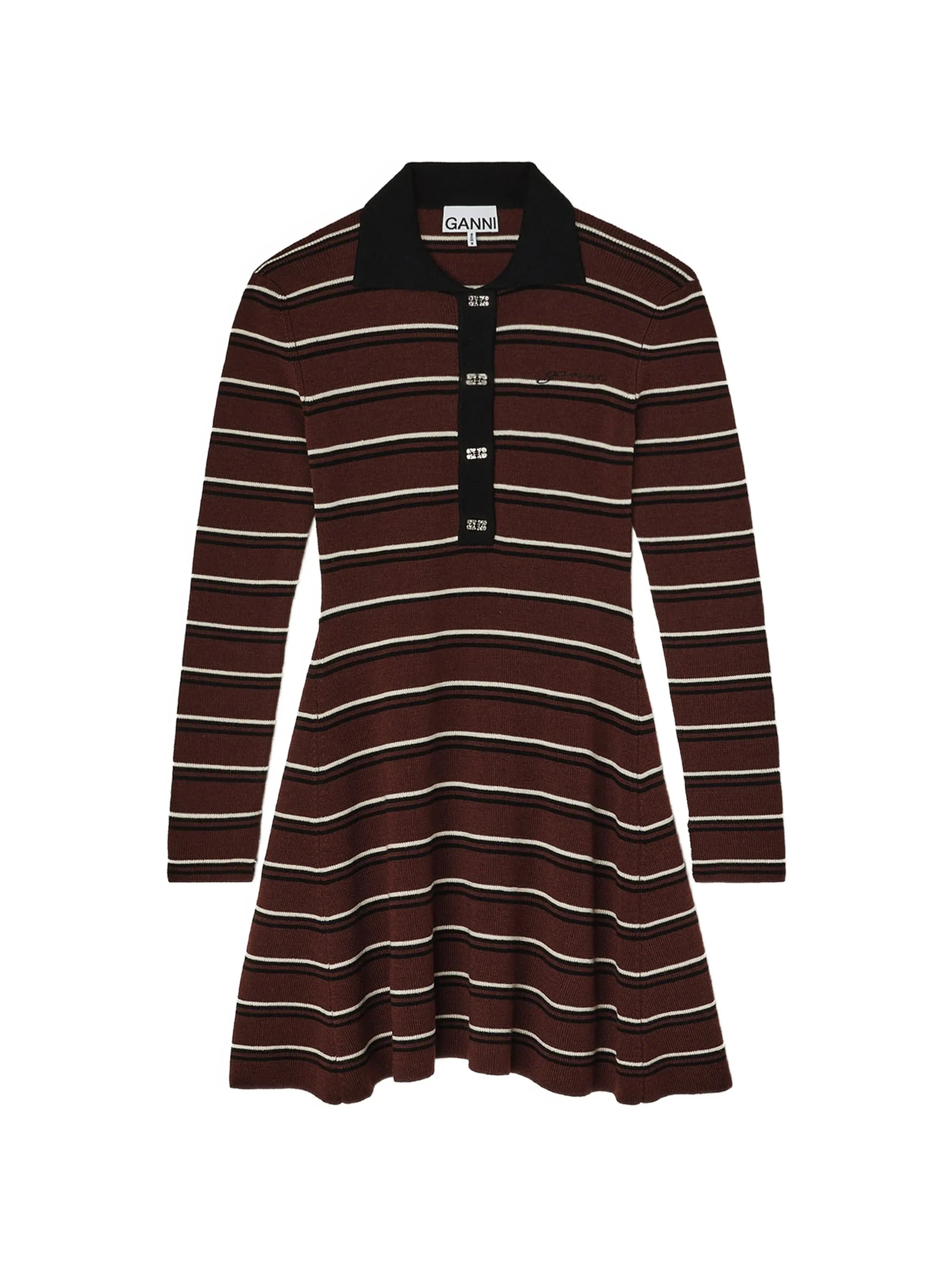 Ganni Ganni Striped Polo Mini Dress