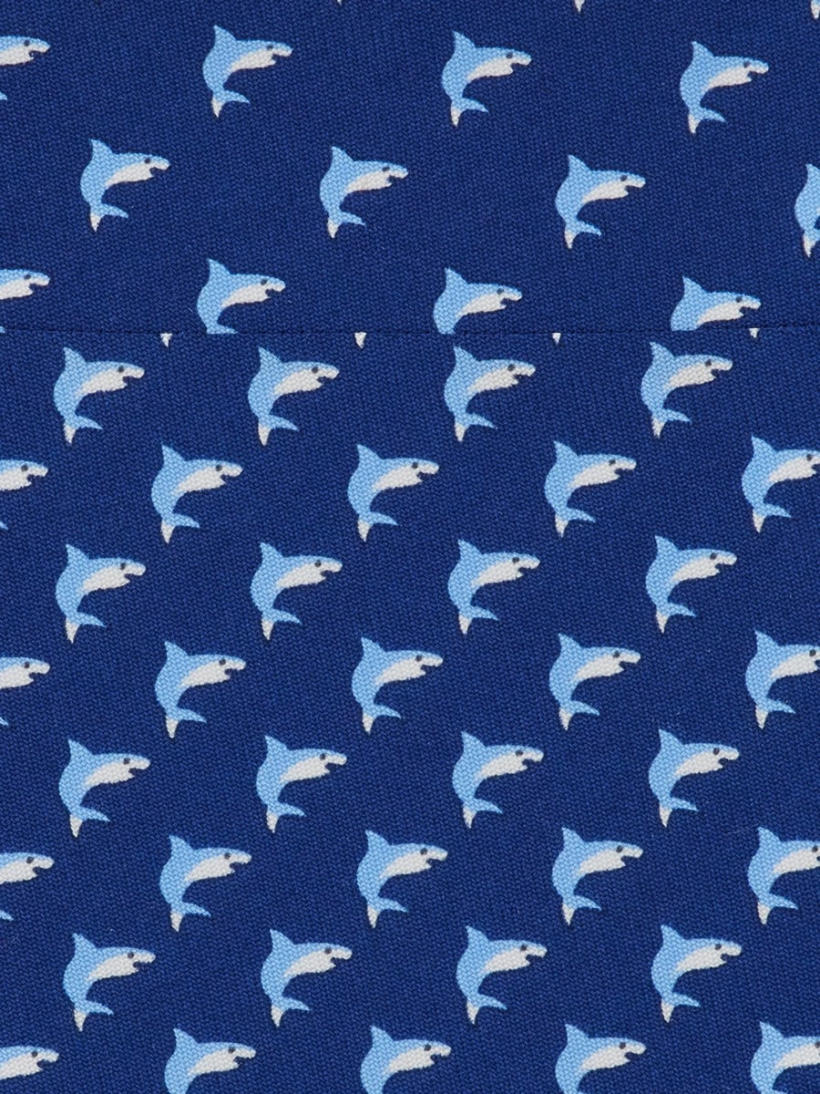 Ferragamo Ferragamo Shark-print Silk Tie, view 3