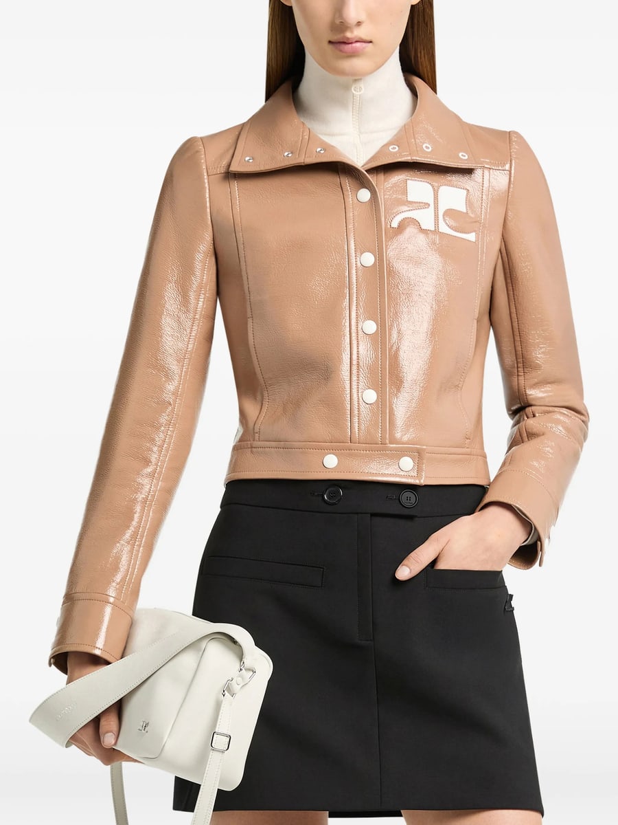 Courrèges Courrèges Reedition Vinyl Cropped Jacket, view 4