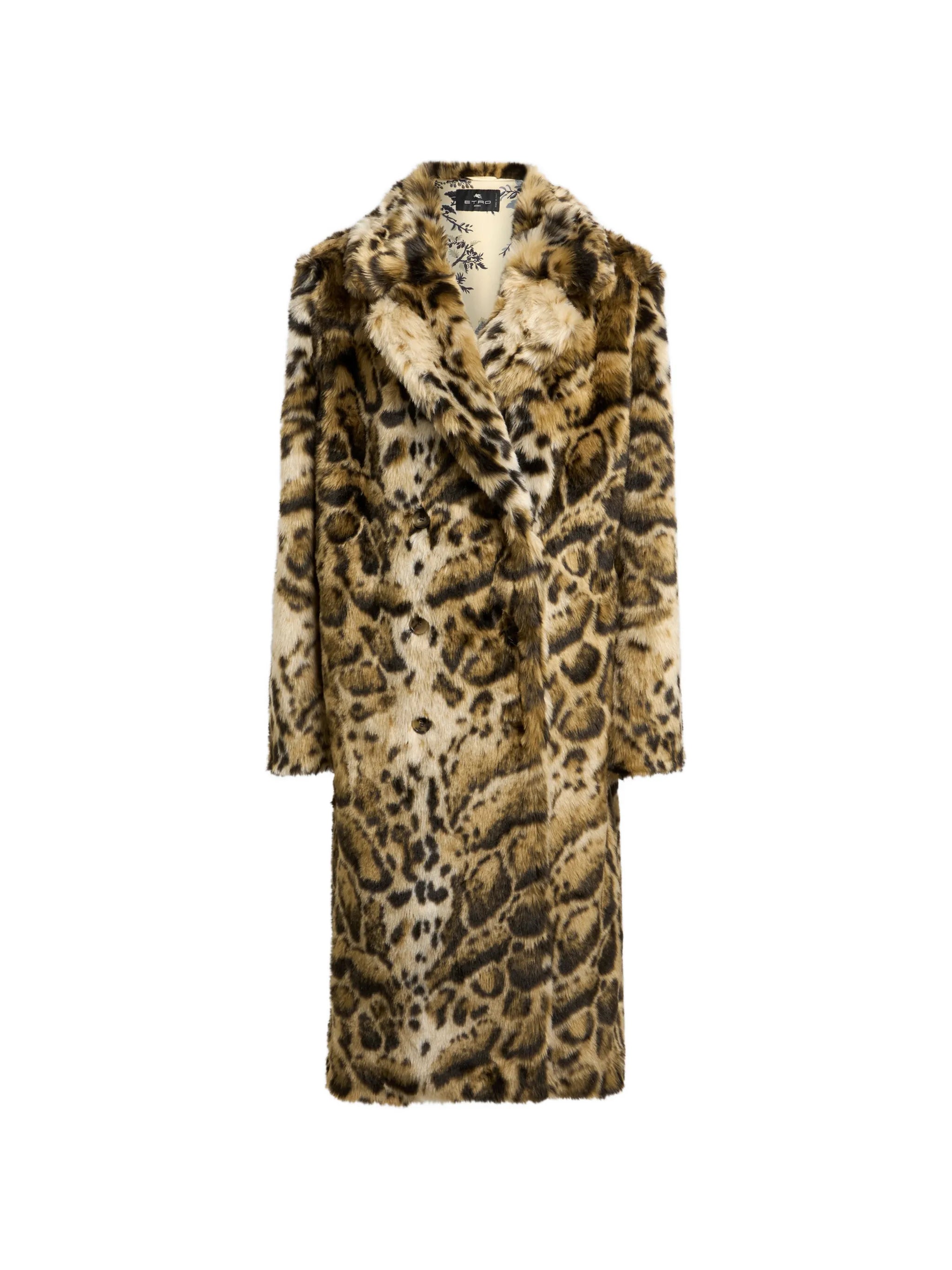 Etro Etro Faux-fur Coat With Leopard-motif