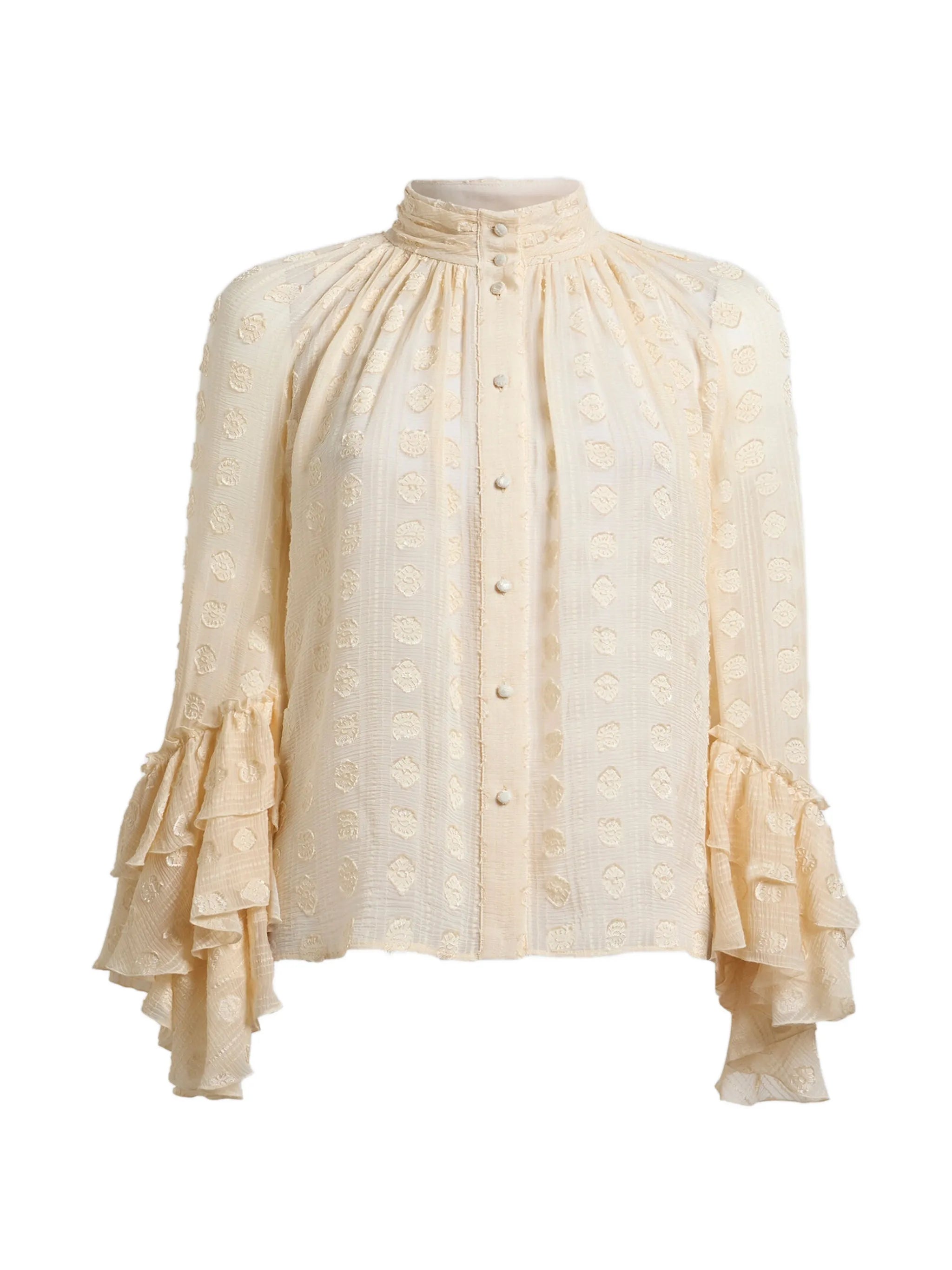Etro Etro Jacquard Shirt With Ruffles And Fil Coupé