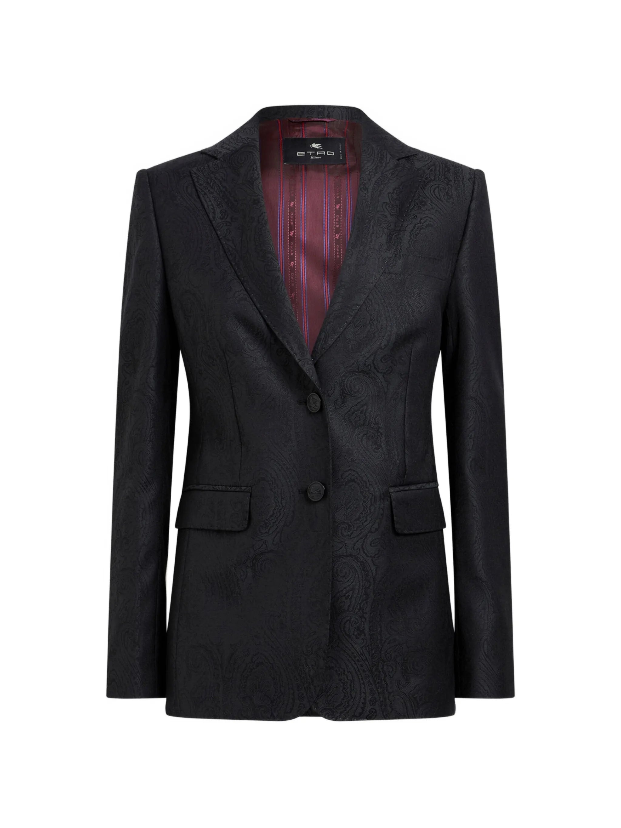 Etro Etro Single-breasted Wool Jacquard Jacket With Arnica Motif