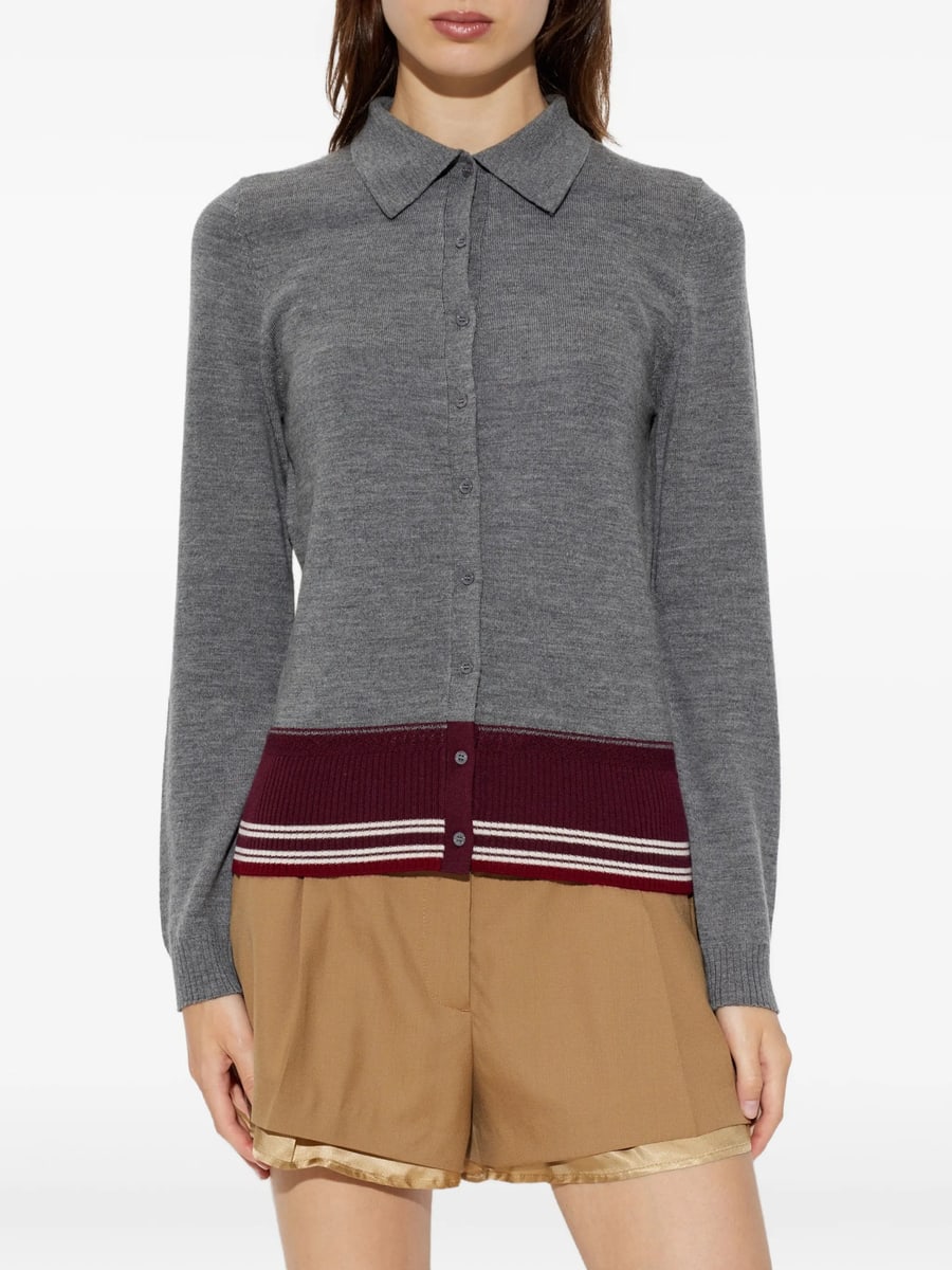 Iro Iro Miel Striped-trim Button-down Shirt, view 2
