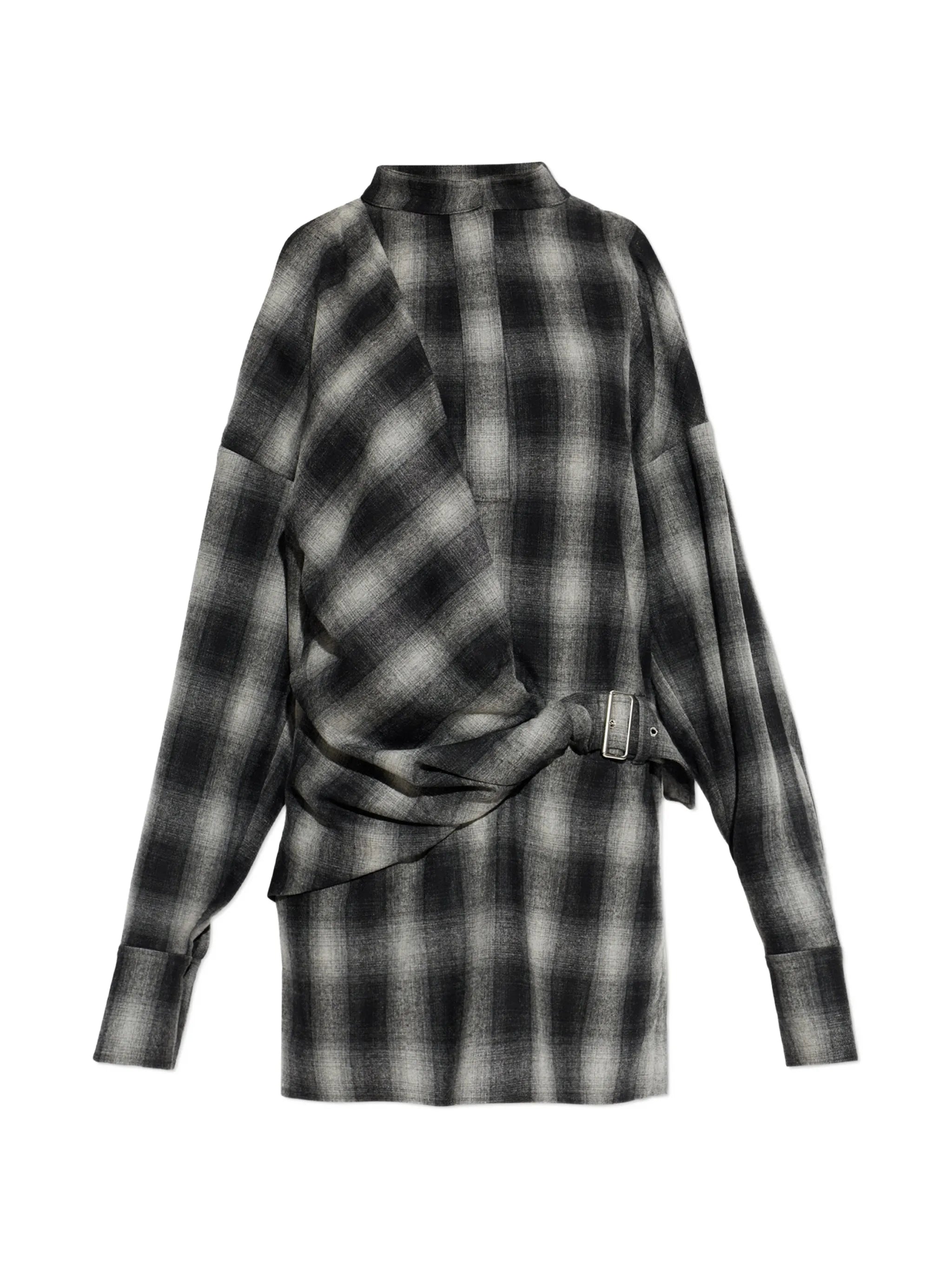 Iro Iro Narissa Check Cold-shoulder Mini Dress