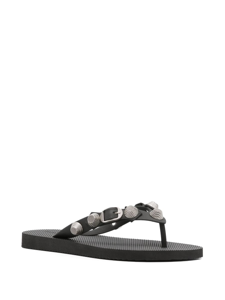 Balenciaga Balenciaga Cagole Thong Sandals In Black, view 3