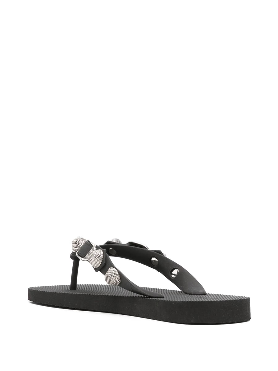 Balenciaga Balenciaga Cagole Thong Sandals In Black, view 4