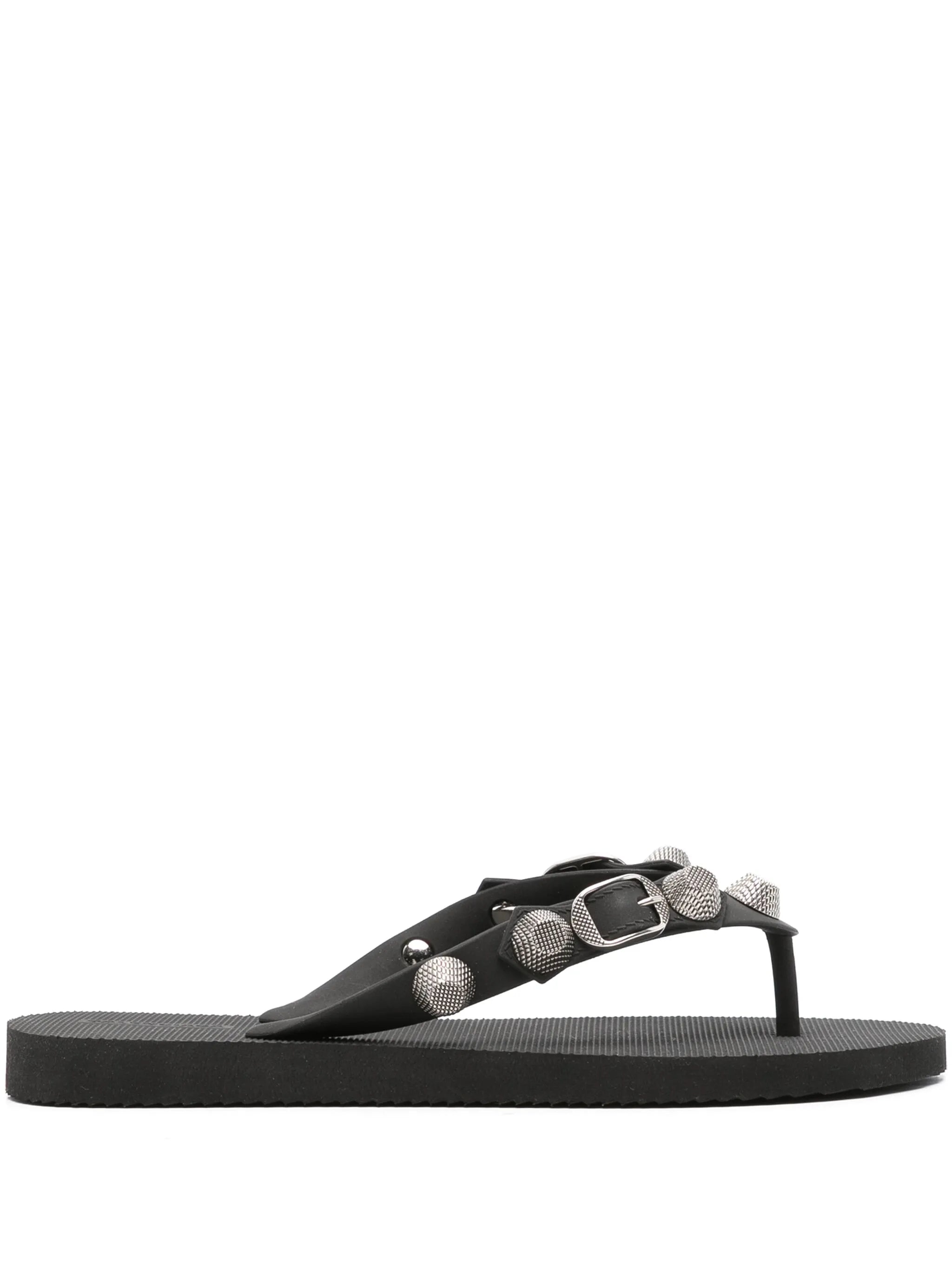 Balenciaga Balenciaga Cagole Thong Sandals In Black