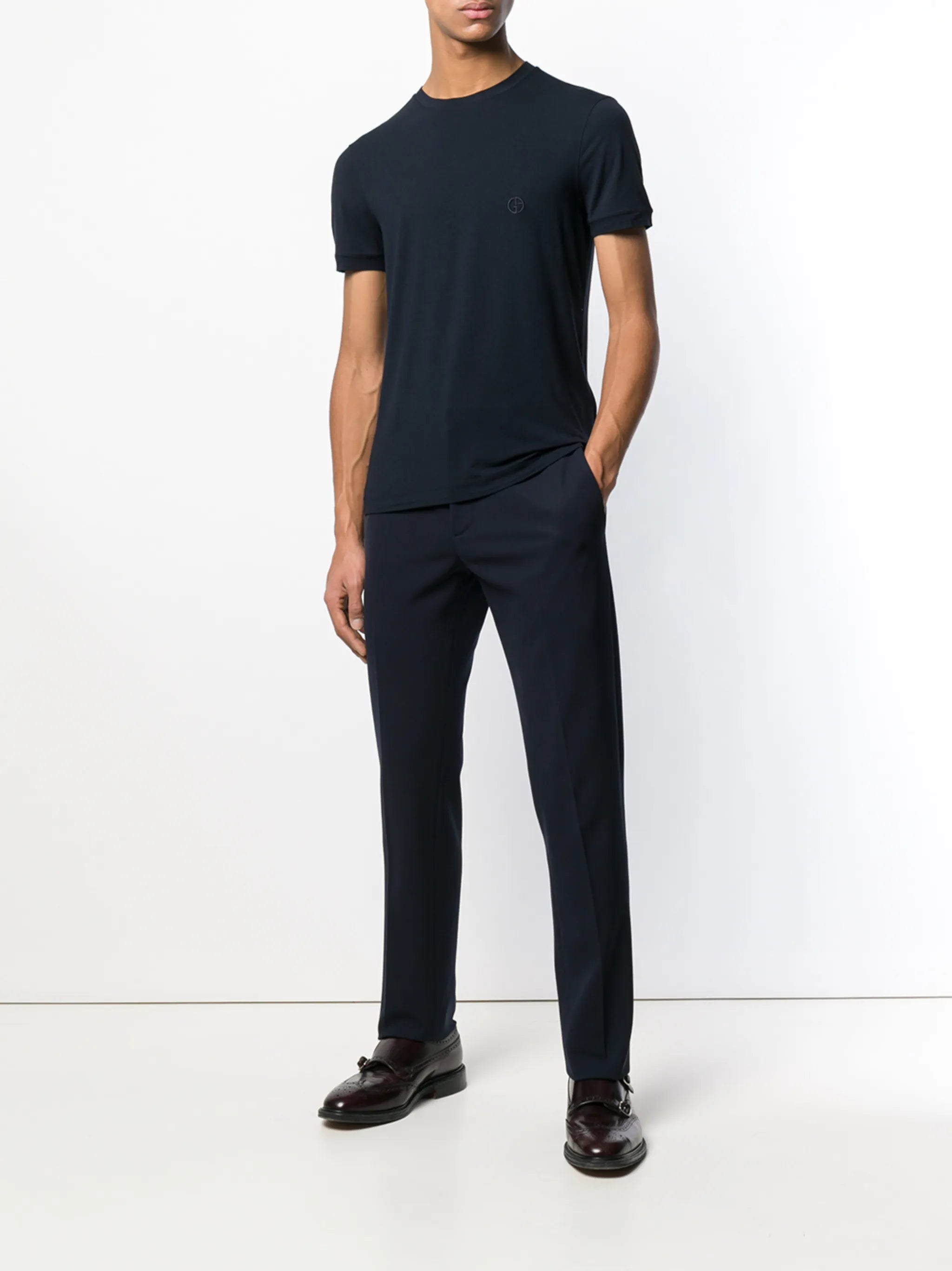 Giorgio Armani Giorgio Armani GA Logo-embroidered T-shirt, view 2