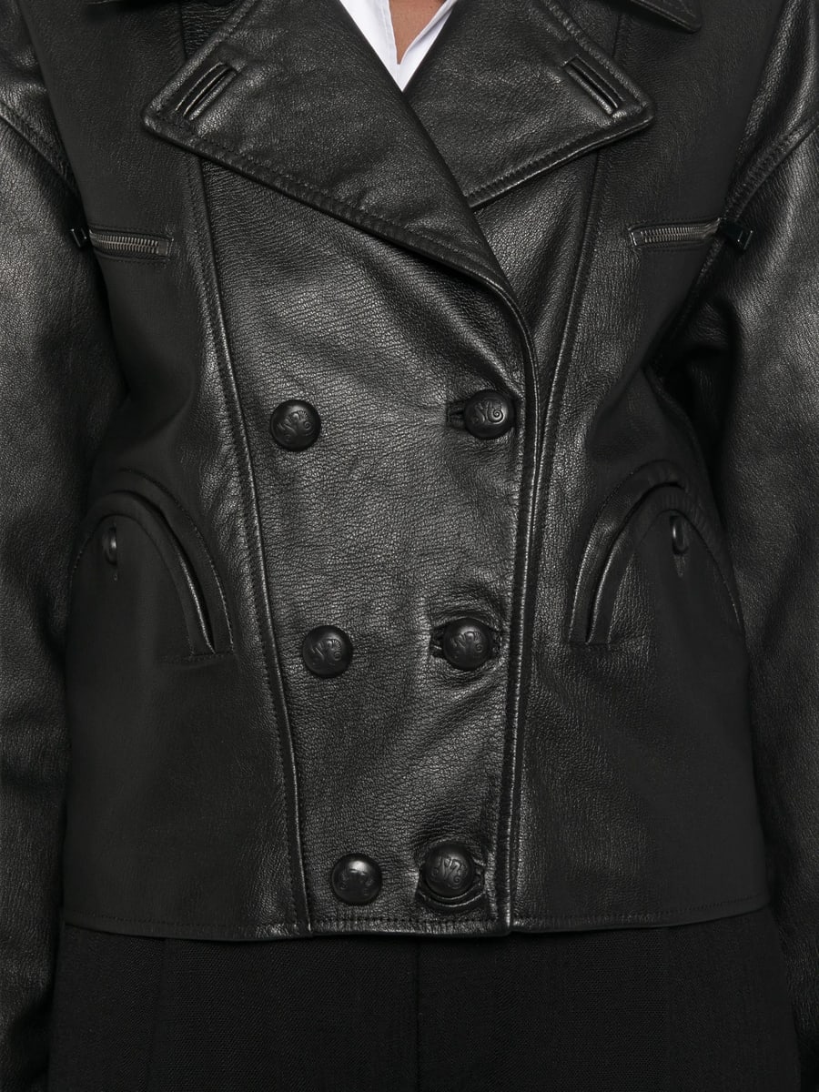 Blazé Milano Blazé Milano Double-breasted Leather Jacket, view 2