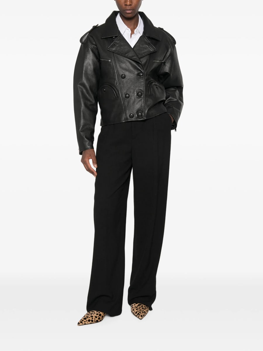 Blazé Milano Blazé Milano Double-breasted Leather Jacket, view 5