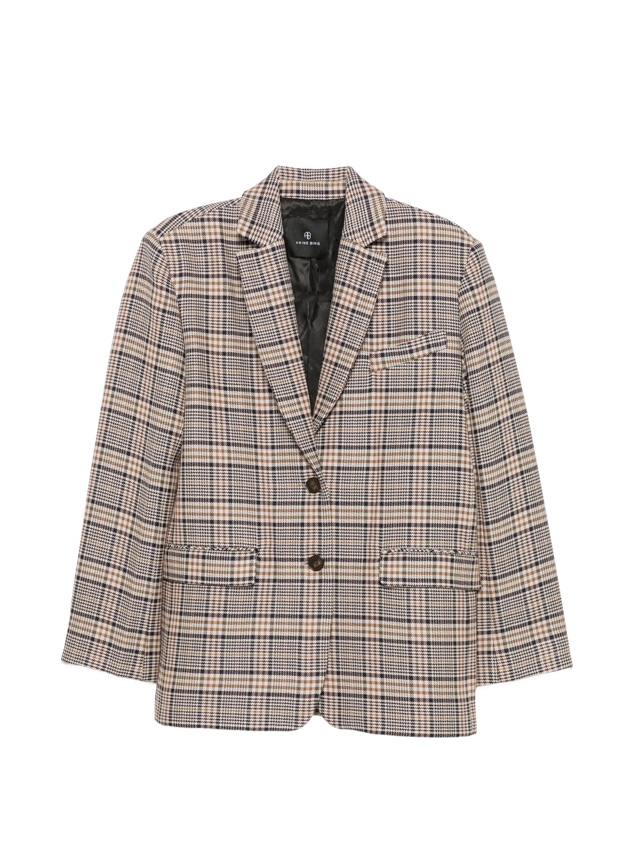 Anine Bing Anine Bing Quinn Check-pattern Single-breasted Blazer