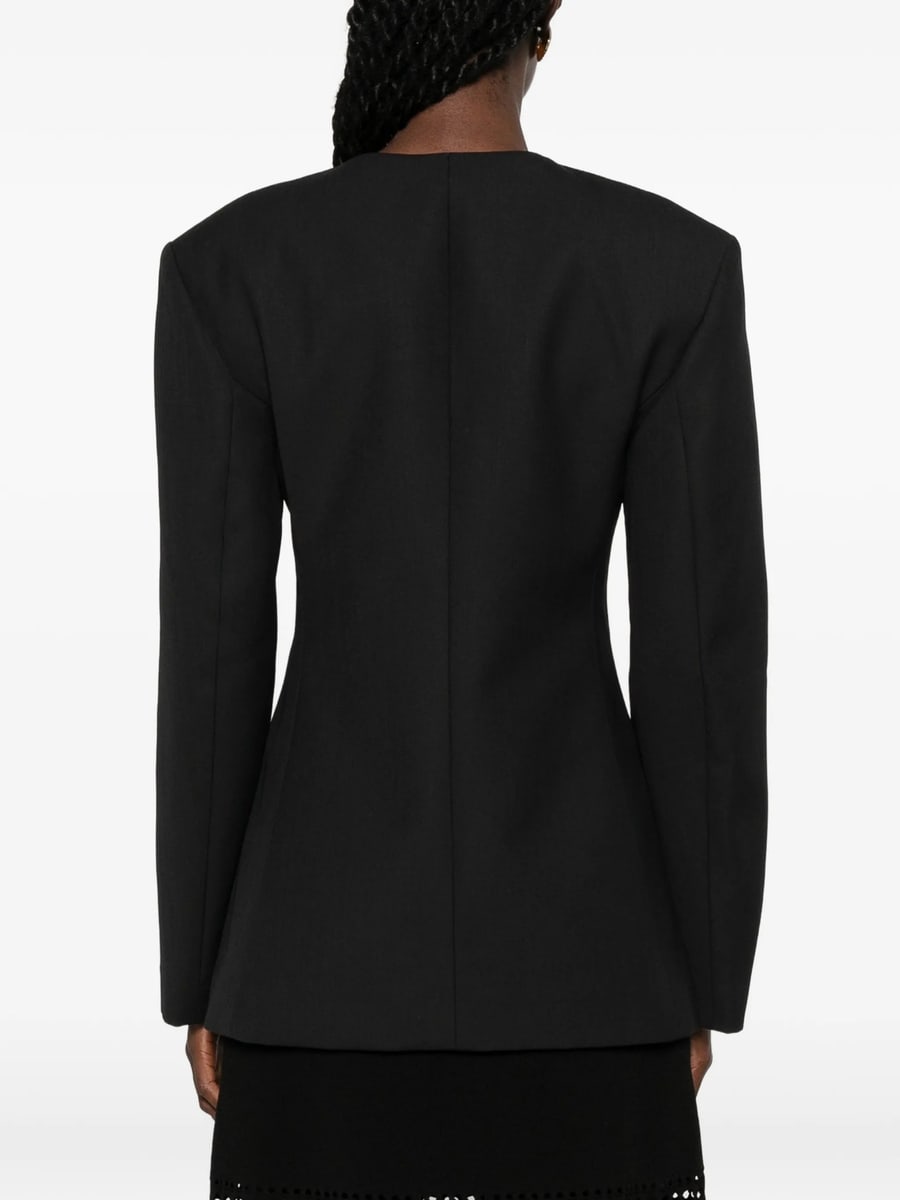 Anine Bing Anine Bing Huda Single-breasted Collarless Jacket, view 2