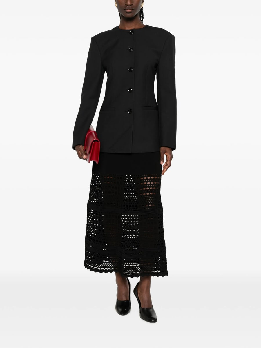Anine Bing Anine Bing Huda Single-breasted Collarless Jacket, view 4