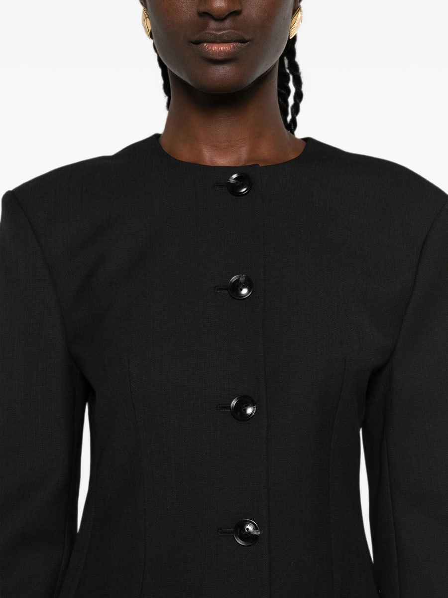 Anine Bing Anine Bing Huda Single-breasted Collarless Jacket, view 5