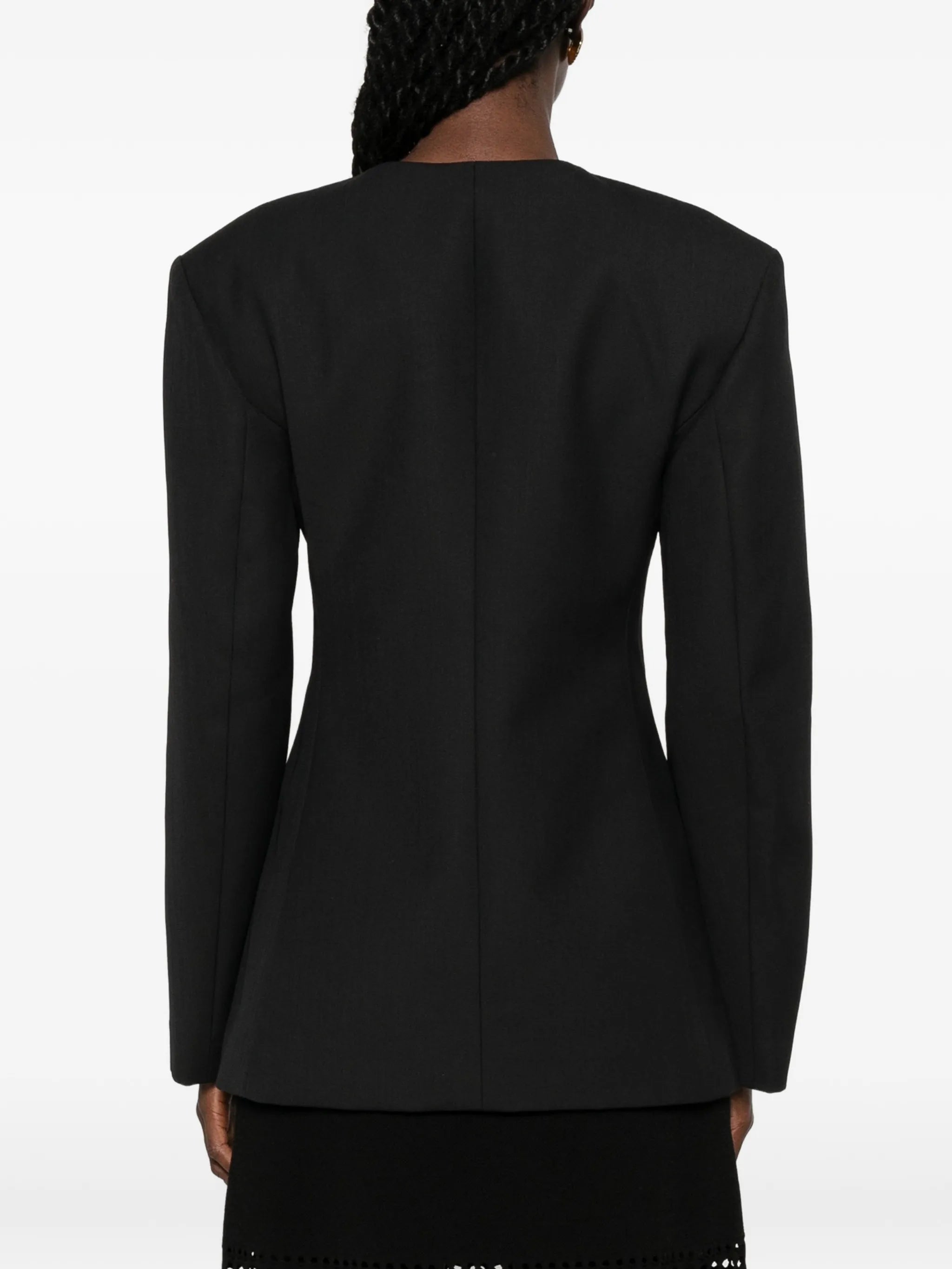 Anine Bing Anine Bing Huda Single-breasted Collarless Jacket, view 2