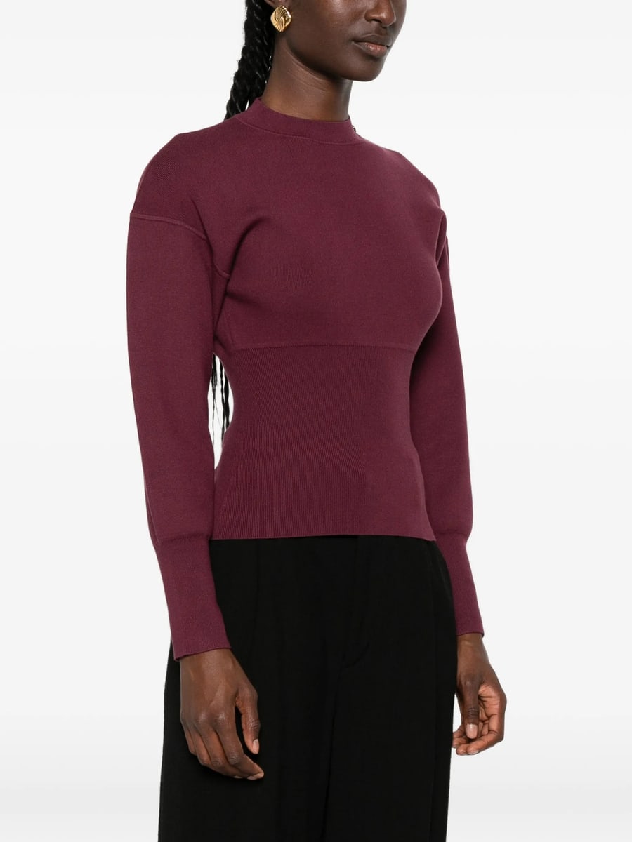 Anine Bing Anine Bing Panelled Mock-neck Sweater, view 2