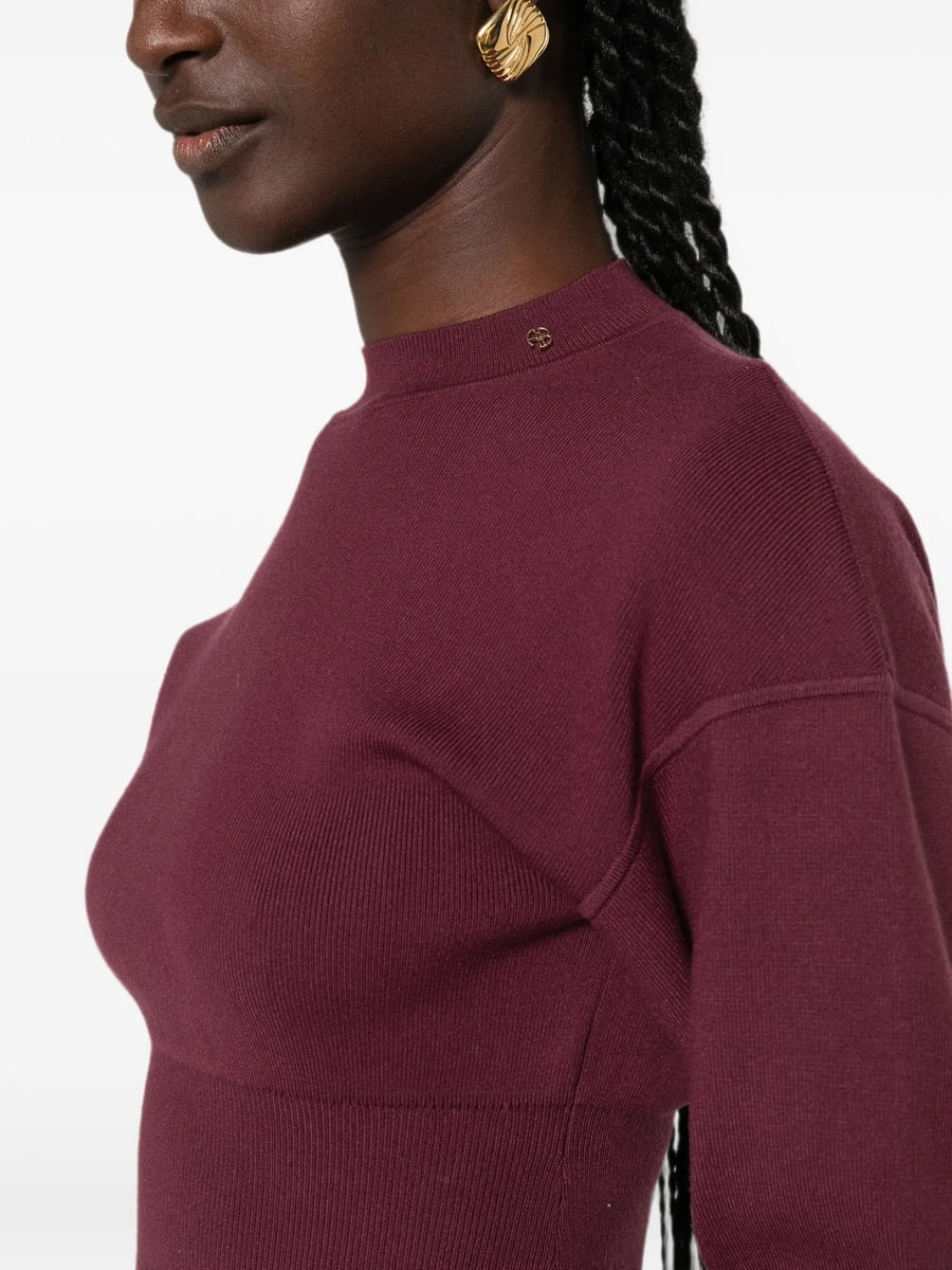 Anine Bing Anine Bing Panelled Mock-neck Sweater, view 4