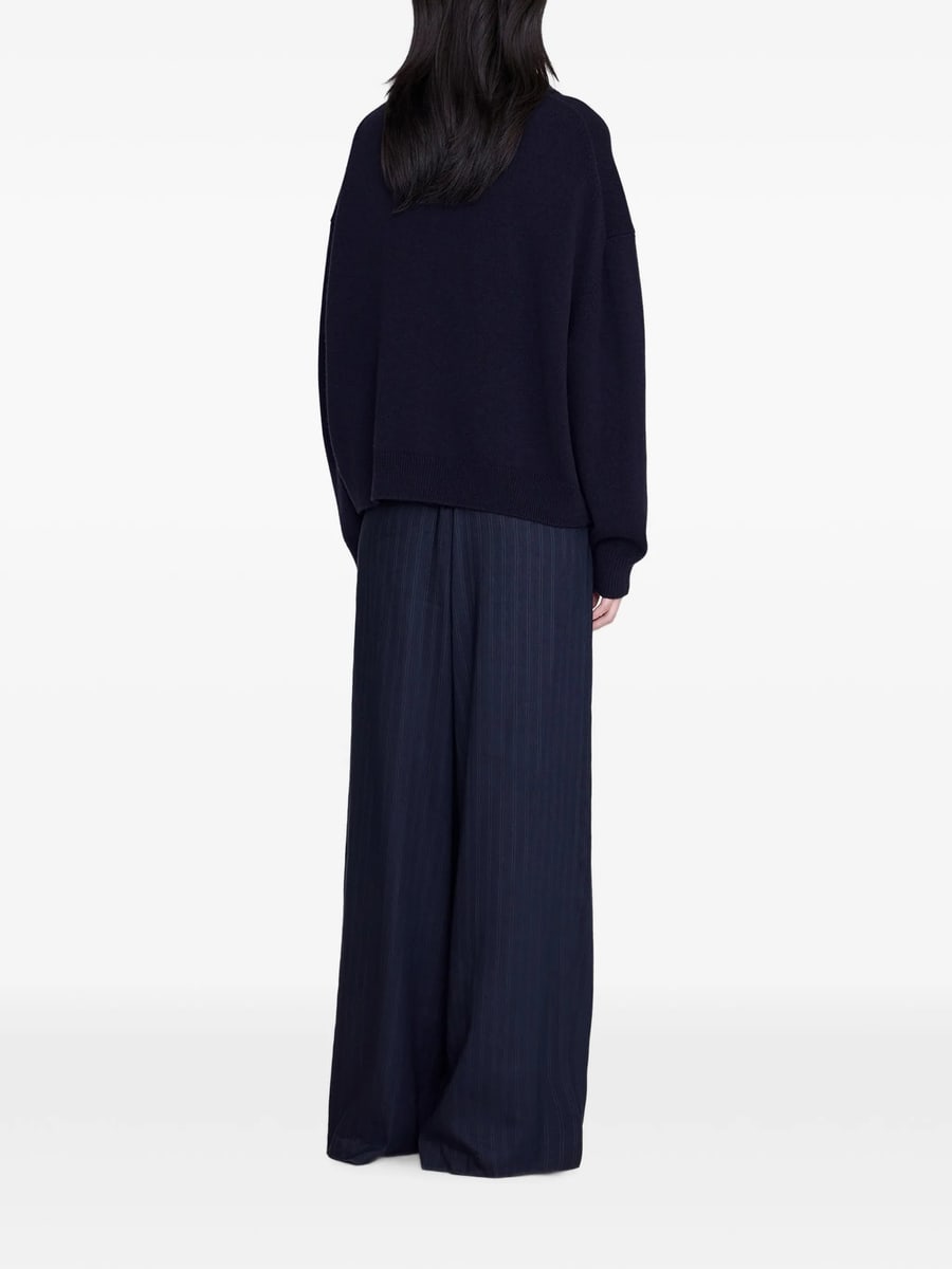 Anine Bing Anine Bing Lee Polo Sweater - Navy, view 4