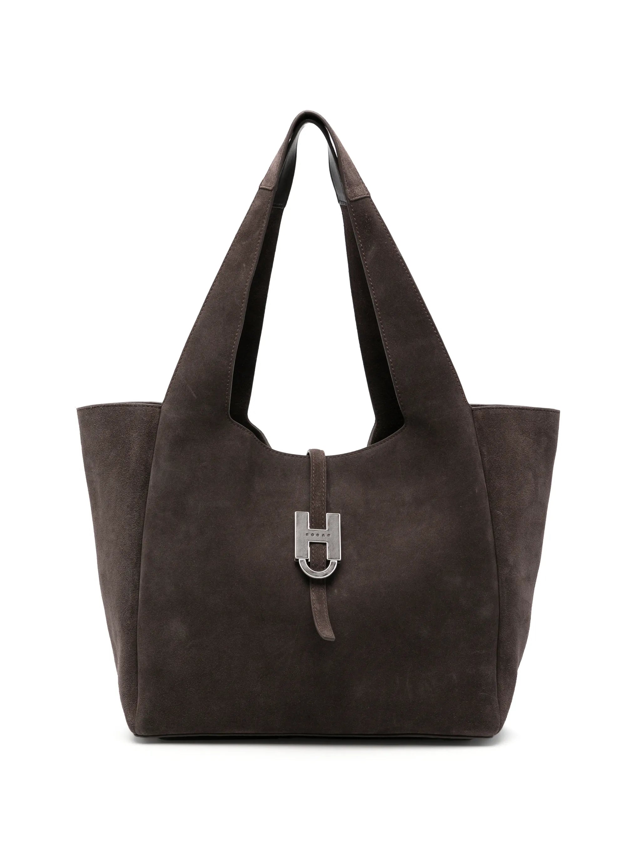 Hogan Hogan Trend Logo-plaque Suede Tote Bag