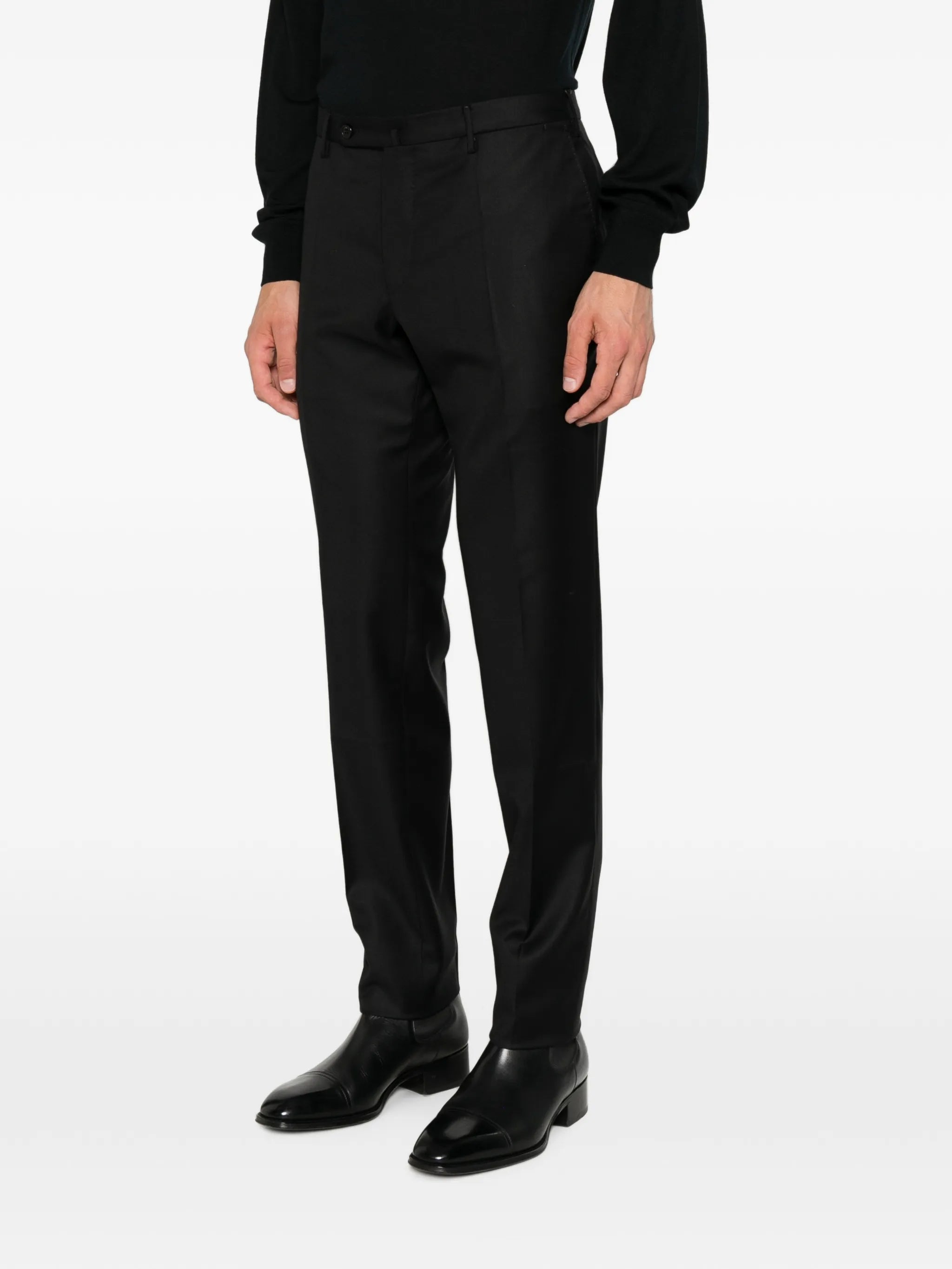 Incotex Incotex Pressed-crease Belt-loop Trousers, view 2