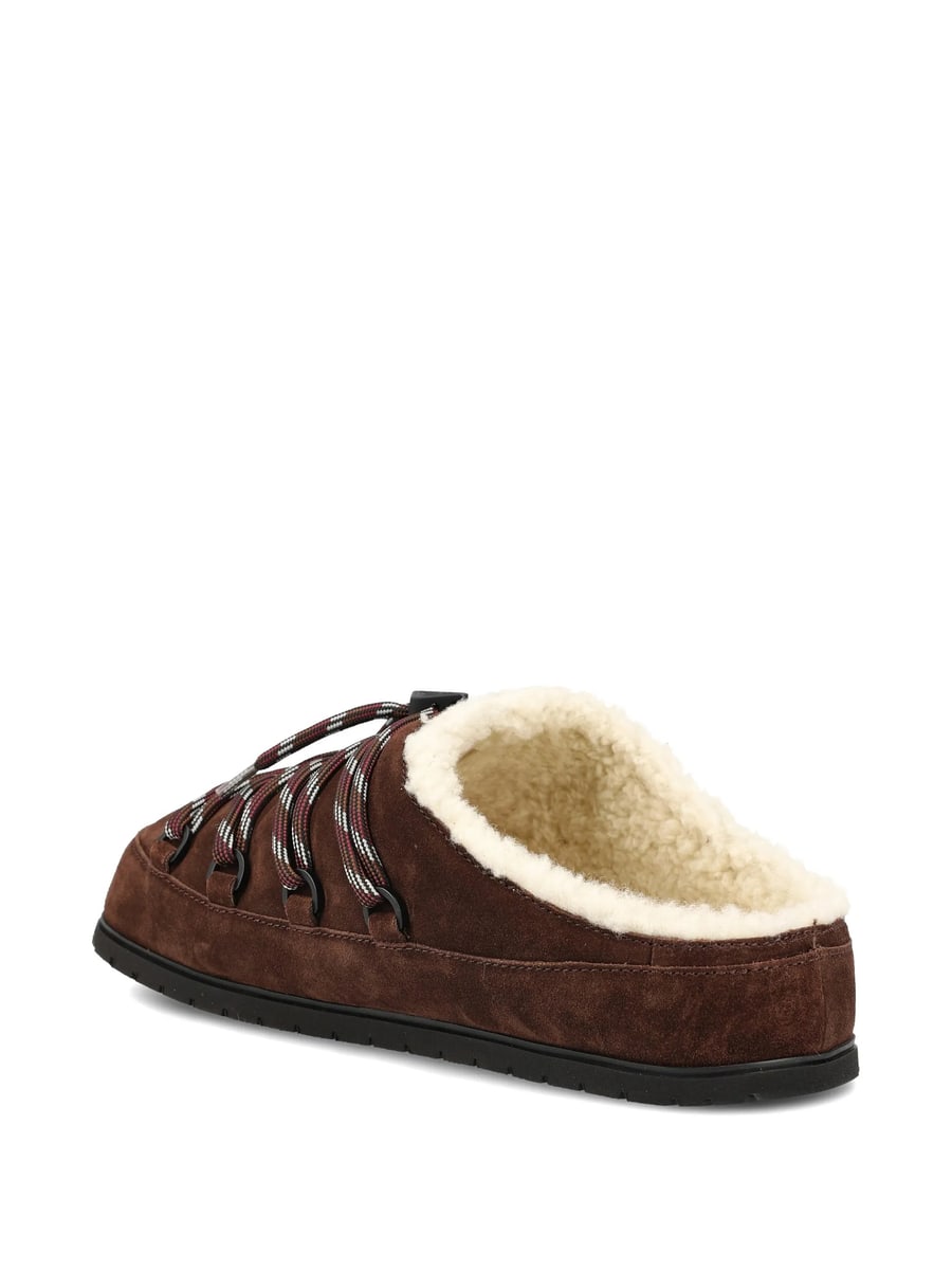 Prada Prada Shearling-lined Lace-up Mules, view 4