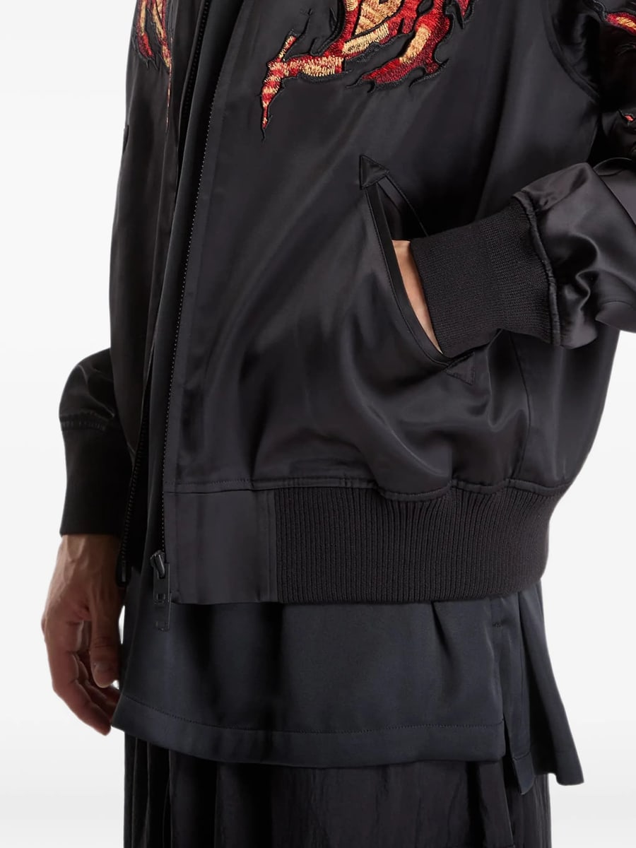 Y-3 Y-3 Embroidered Zip-up Jacket, view 3