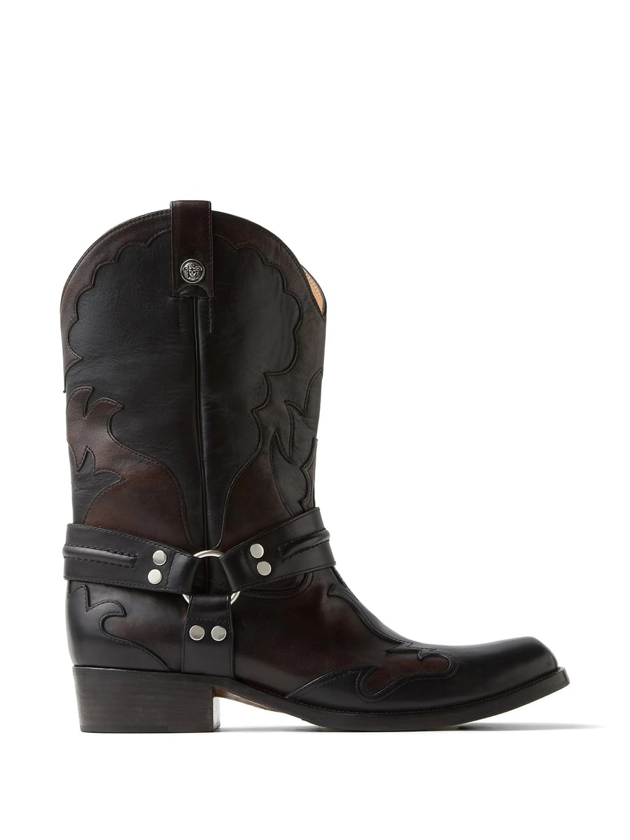 Versace Versace Sylvester Leather Texan Boots