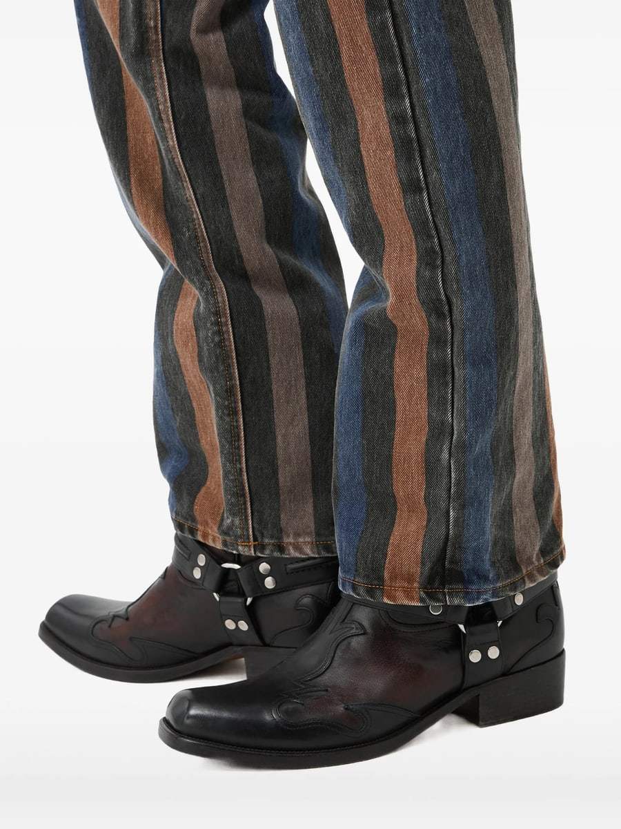 Versace Versace Sylvester Leather Texan Boots, view 2