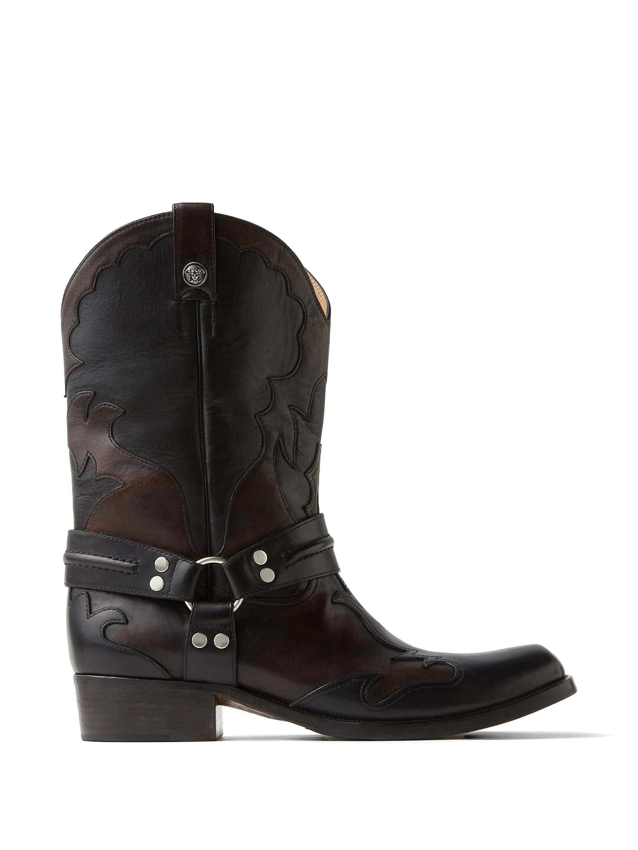 Versace Versace Sylvester Leather Texan Boots