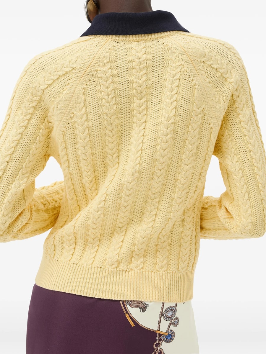 Versace Versace Cable-knit Contrasting-collar Sweater, view 2
