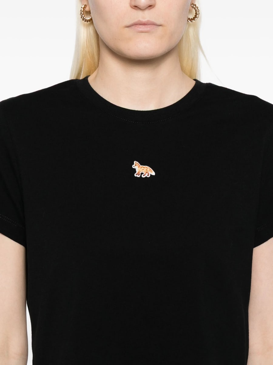 Maison Kitsuné Maison Kitsuné Fox-patch Cropped T-shirt, view 4