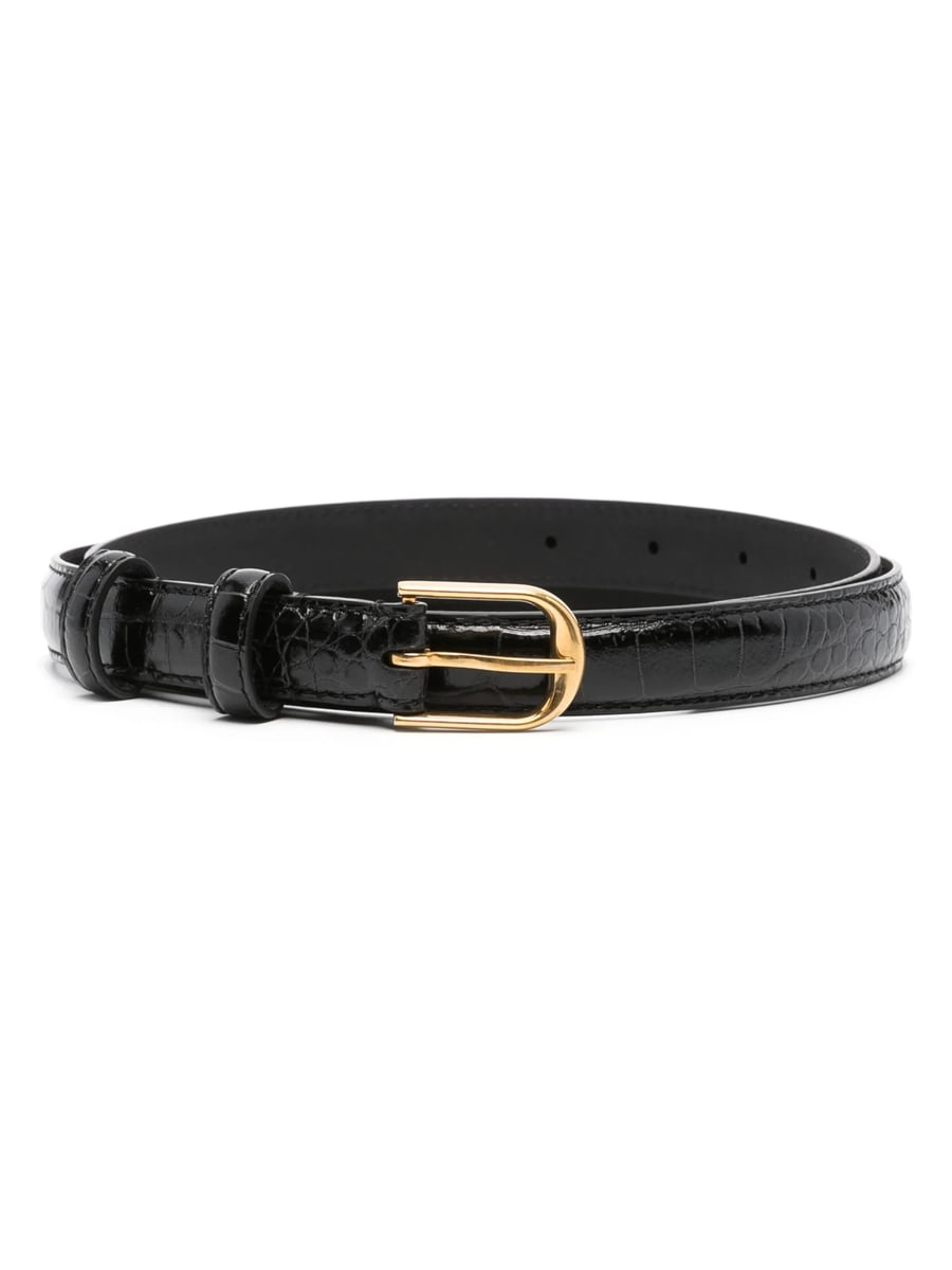 Nili Lotan Nili Lotan Crocodile-embossed Leather Belt