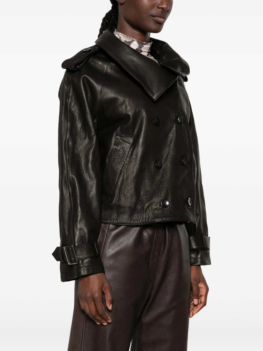 Giorgio Brato Giorgio Brato Double-breasted Leather Jacket, view 2
