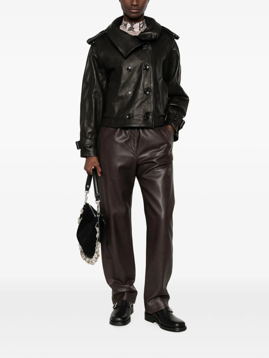Giorgio Brato Giorgio Brato Double-breasted Leather Jacket, view 3