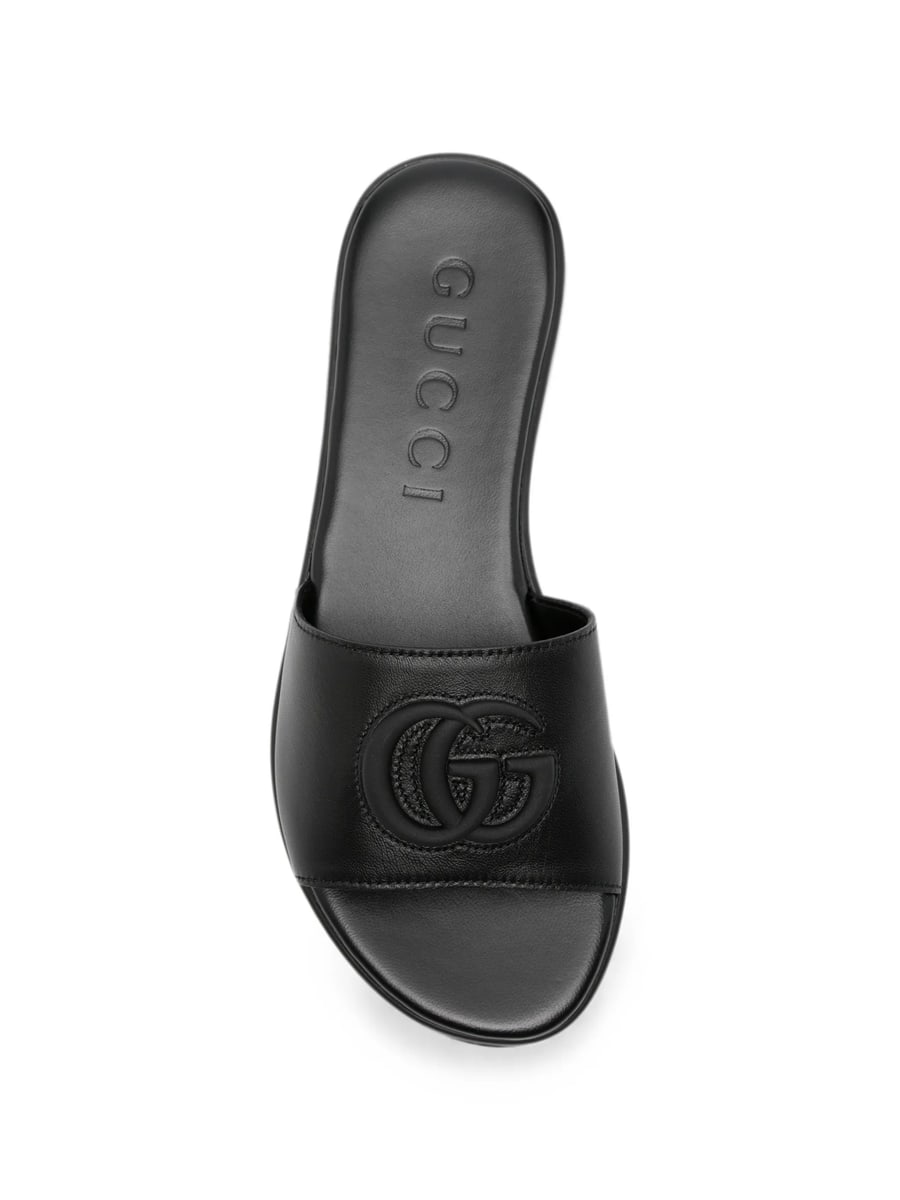 Gucci Gucci Double-G Leather Sandals, view 4