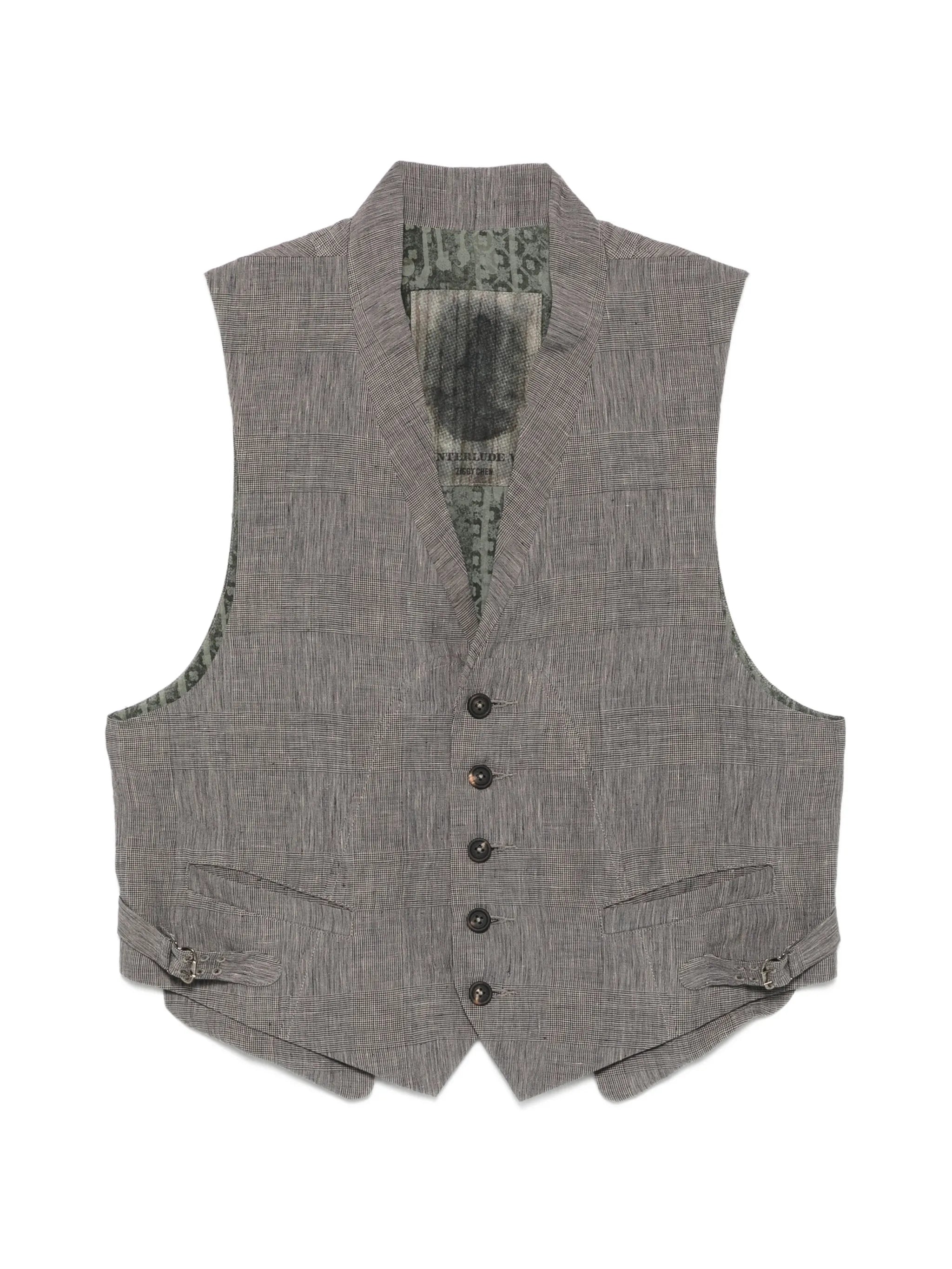 Ziggy Chen Ziggy Chen Check-pattern Waistcoat