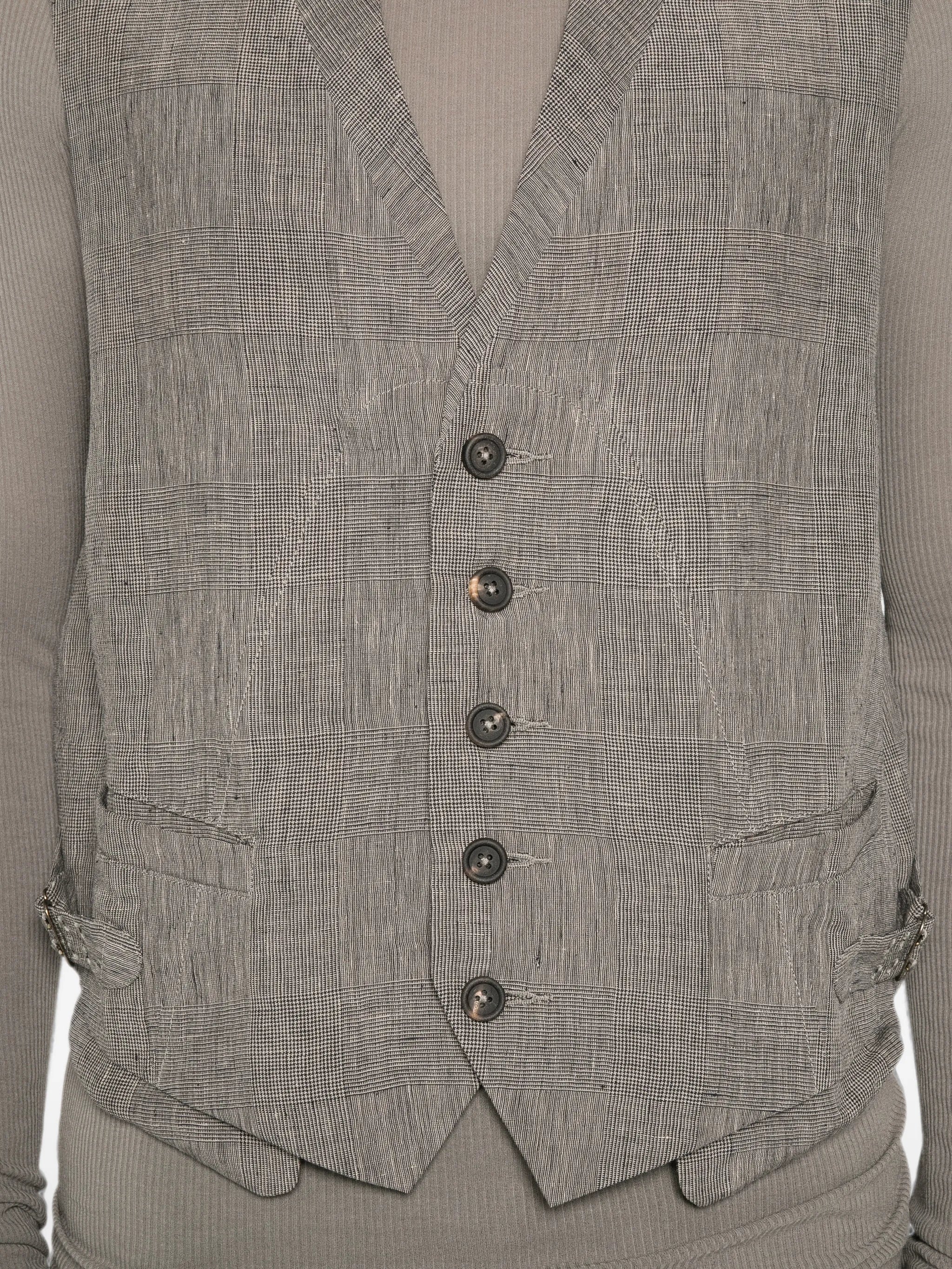 Ziggy Chen Ziggy Chen Check-pattern Waistcoat, view 2