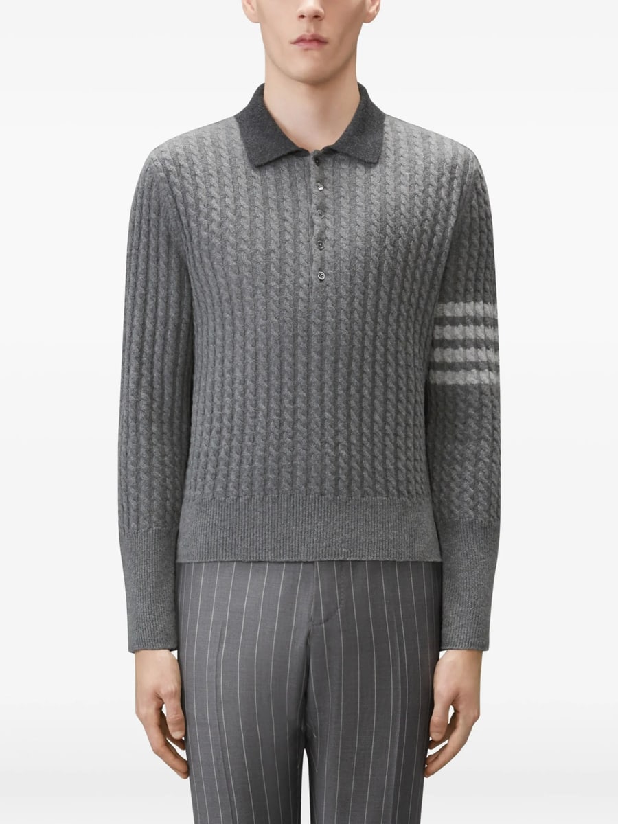 Thom Browne Thom Browne 4-Bar Polo Shirt, view 4
